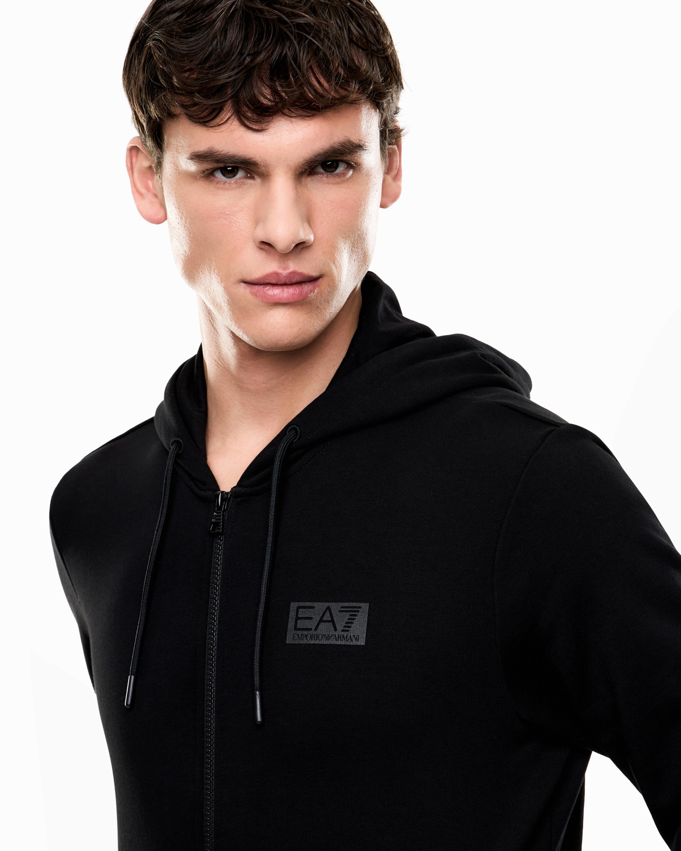 Logo Series cotton hooded, zip-up sweatshirt Slide 5