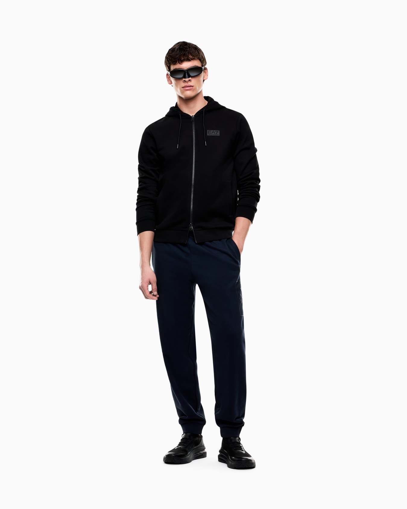 Logo Series cotton hooded, zip-up sweatshirt Slide 2