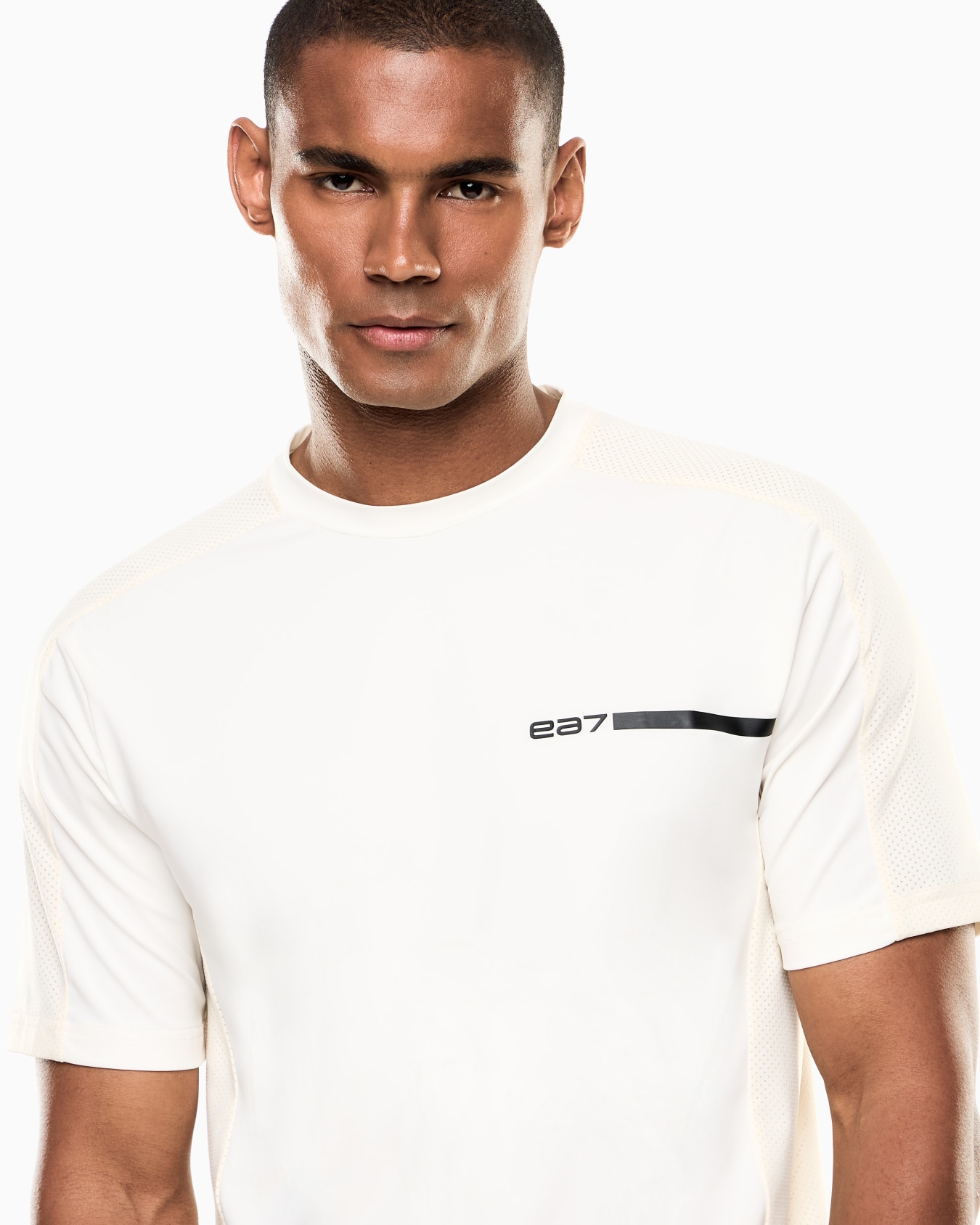 Logo Series stretch technical fabric T-shirt Slide 4