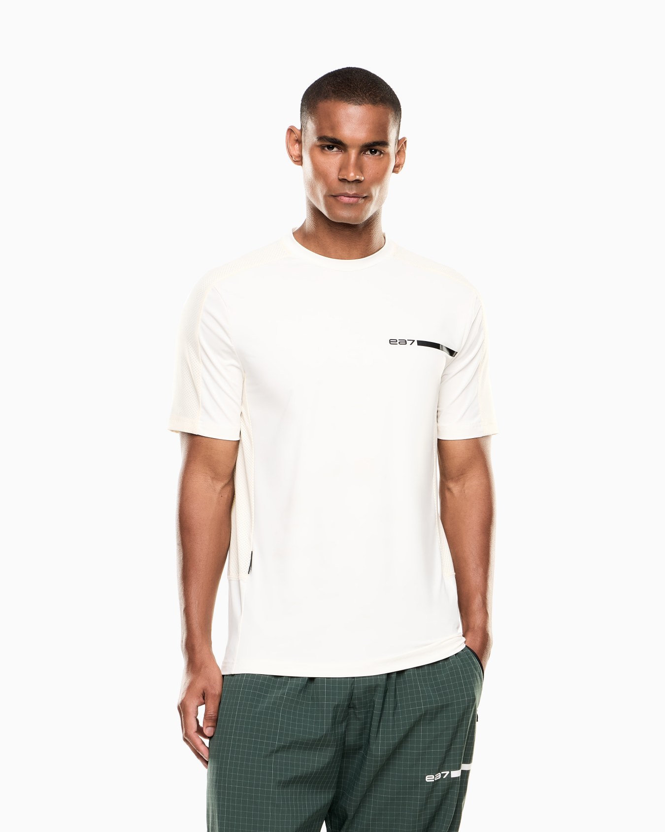 Logo Series stretch technical fabric T-shirt Slide 3