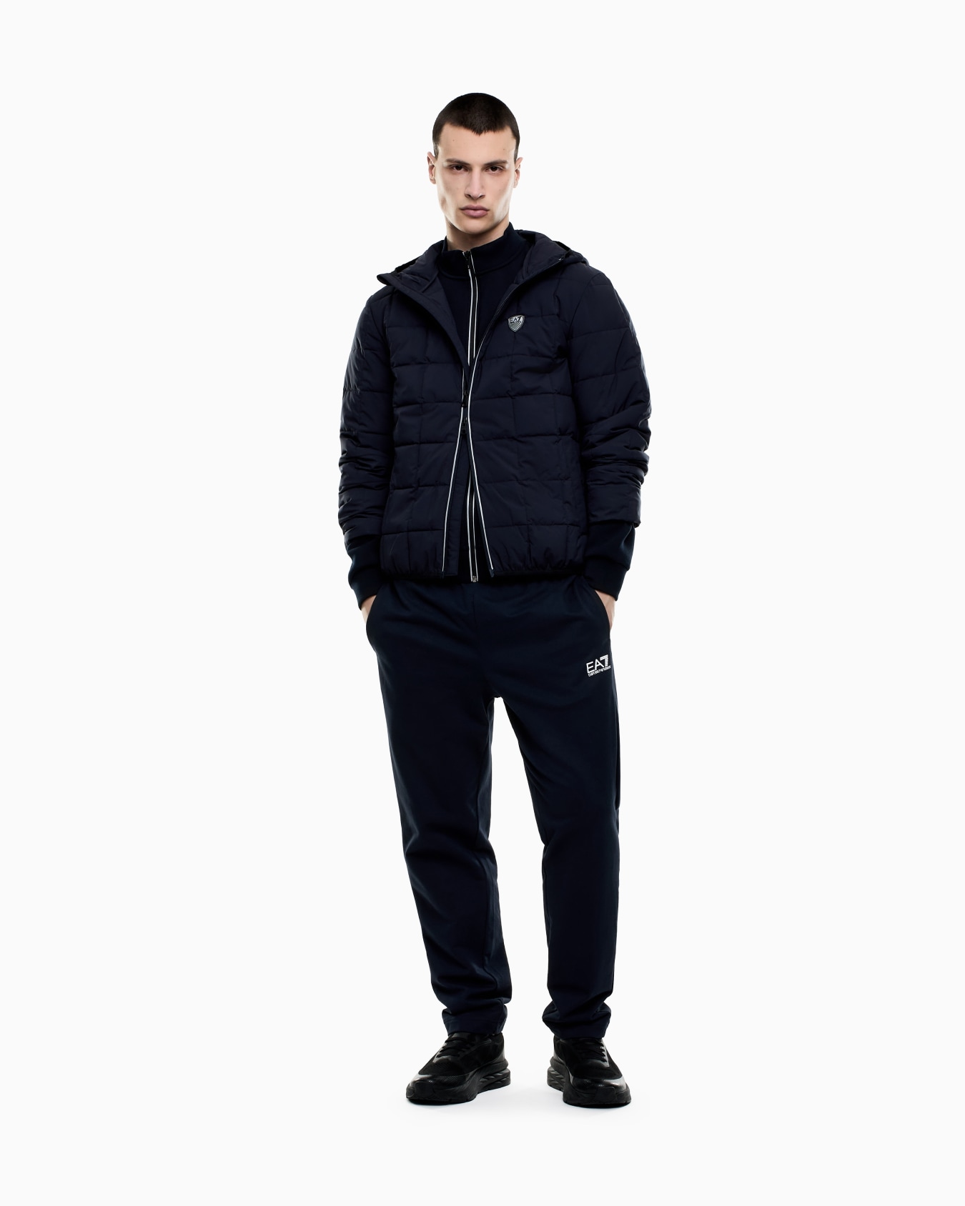 Premium Shield hooded jacket in technical fabric Slide 1