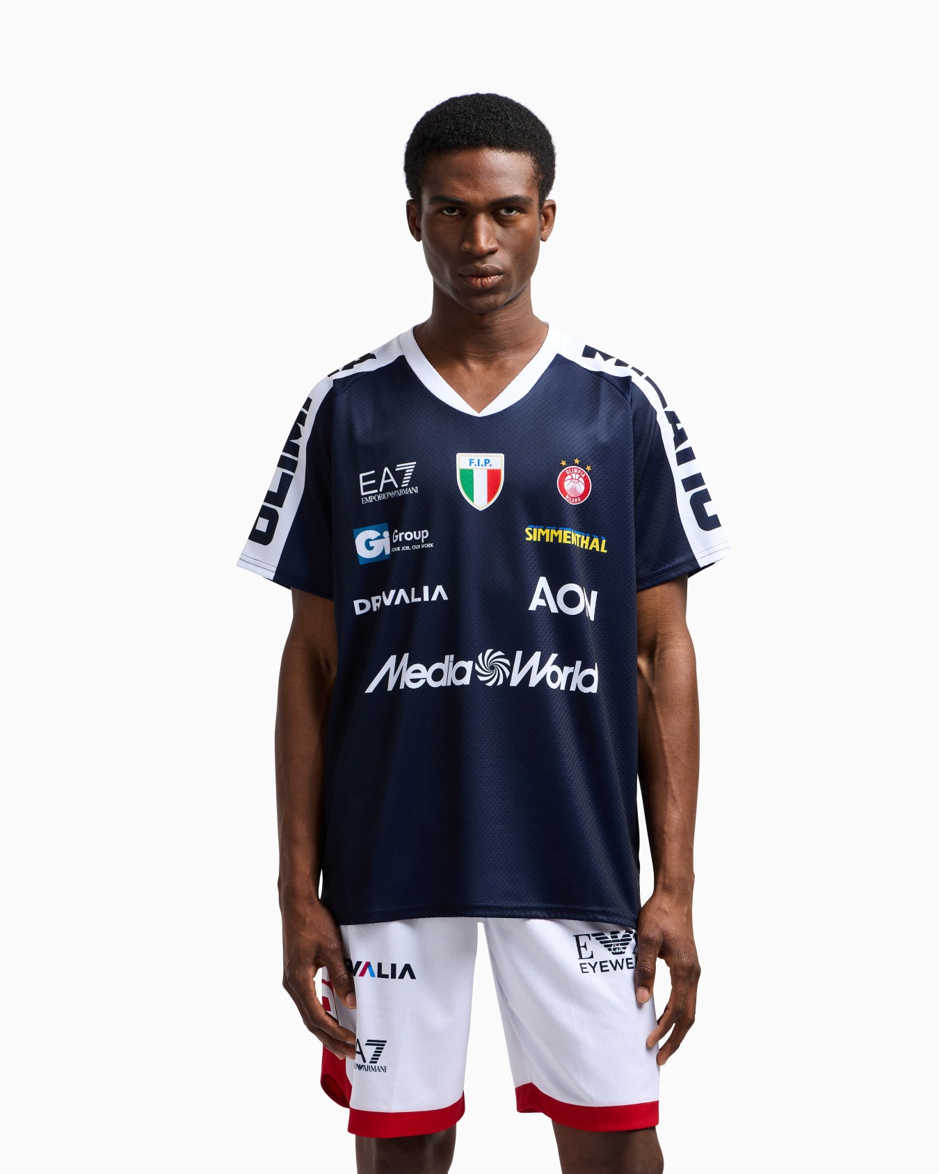 Olimpia Milano T-shirt riscaldamento replica Campionato 24/25 Slide 1