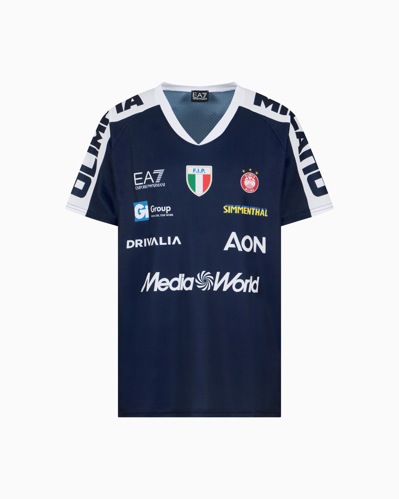 Olimpia Milano T-shirt riscaldamento replica Campionato 24/25 Slide 0
