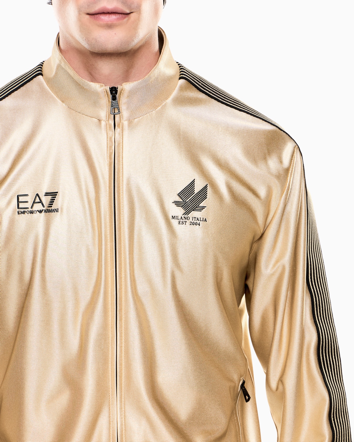 Technical Jersey Tracksuit with Knit Details Slide 3