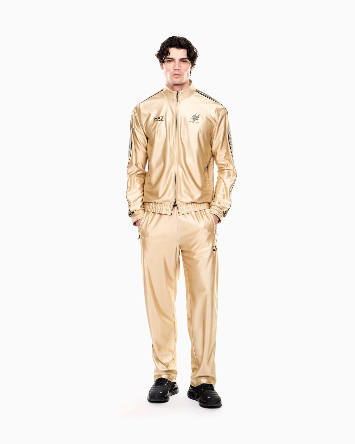 Technical Jersey Tracksuit with Knit Details Slide 1