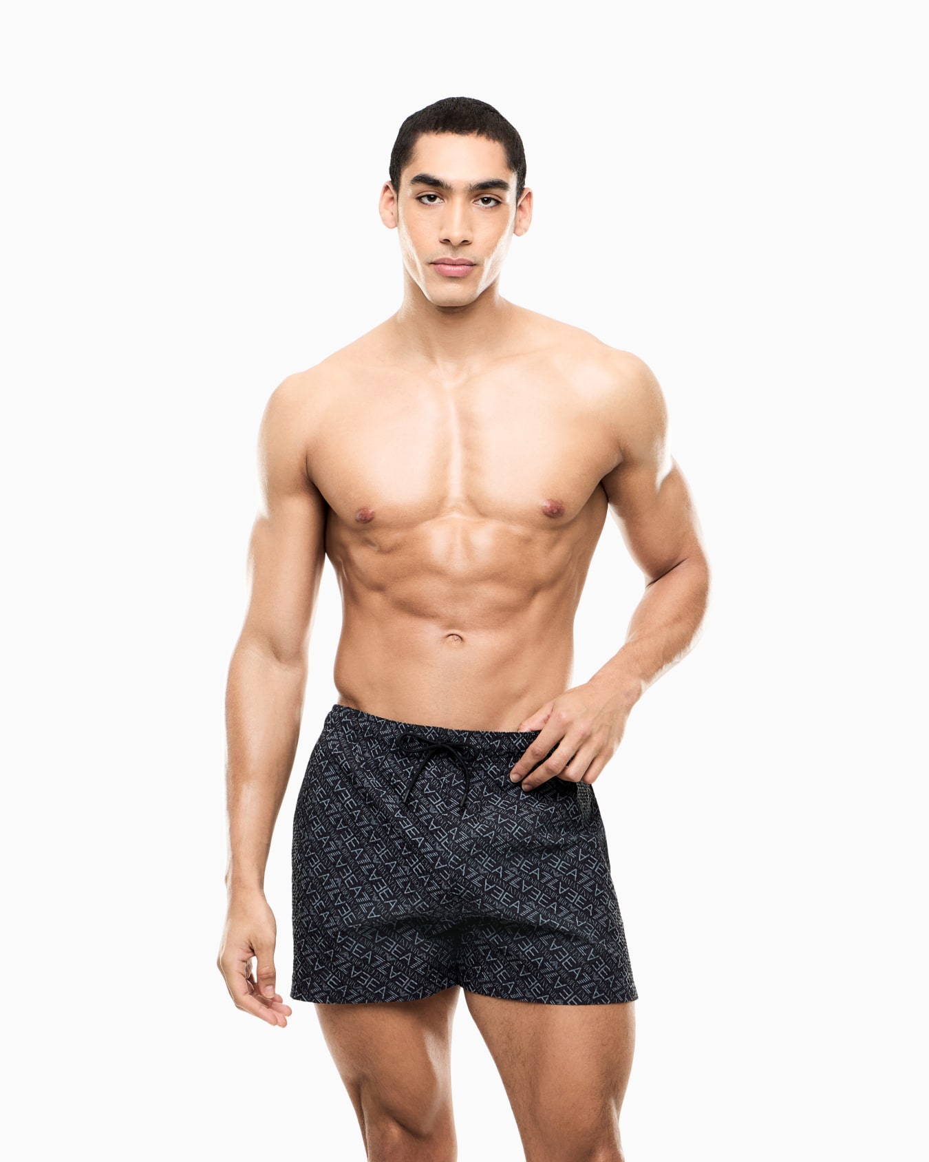 Graphic Series 모노그램 프린트 트렁크 수영복 슬라이드 1