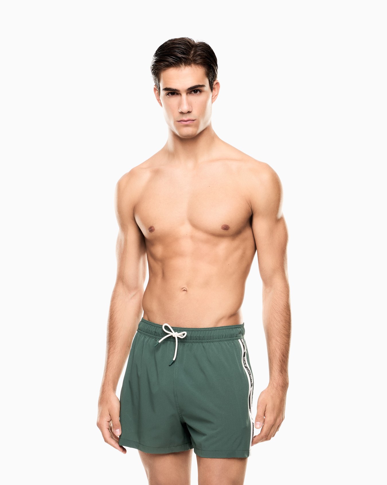 Beachwear boxer shorts in technical stretch fabric Diapositiva 1
