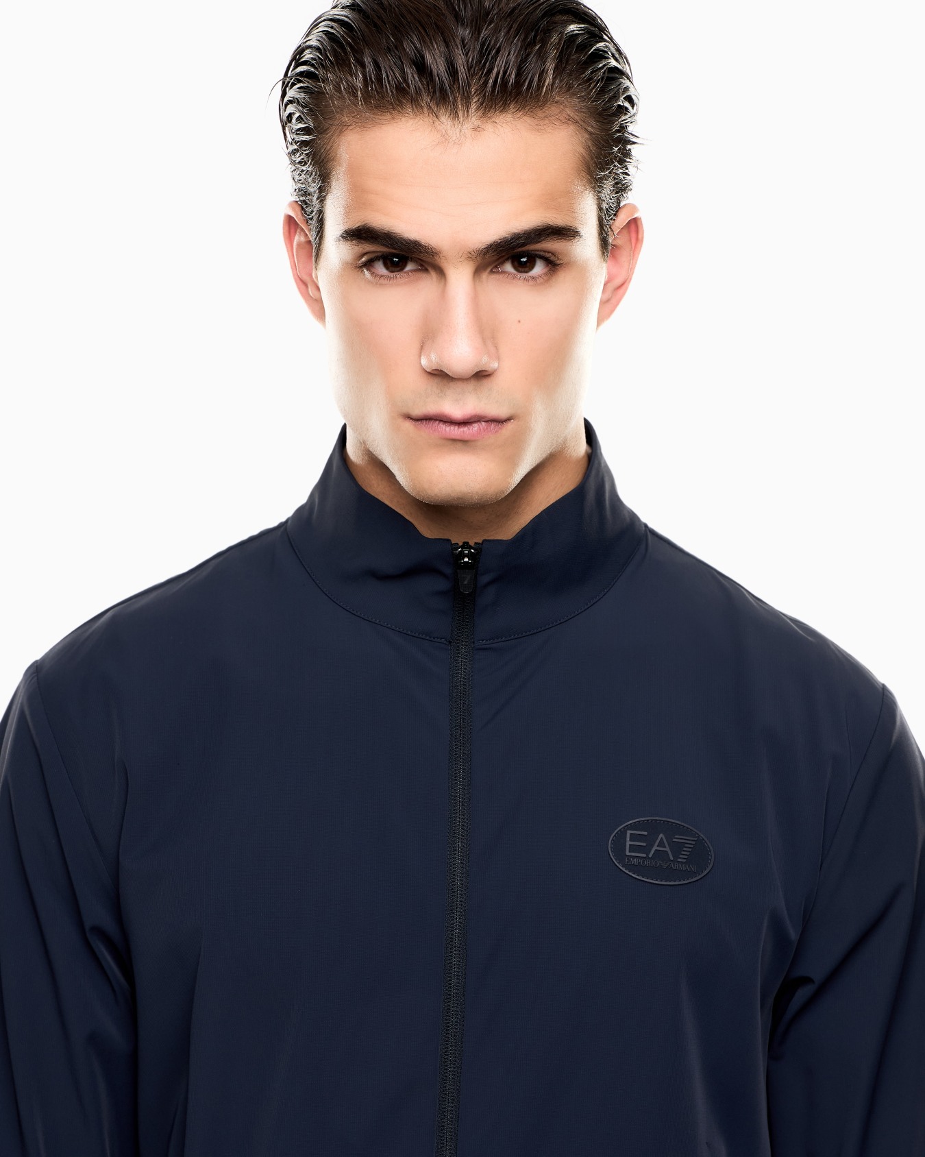 Technical Fabric Sweatshirt with Ribbed Details スライドする 4