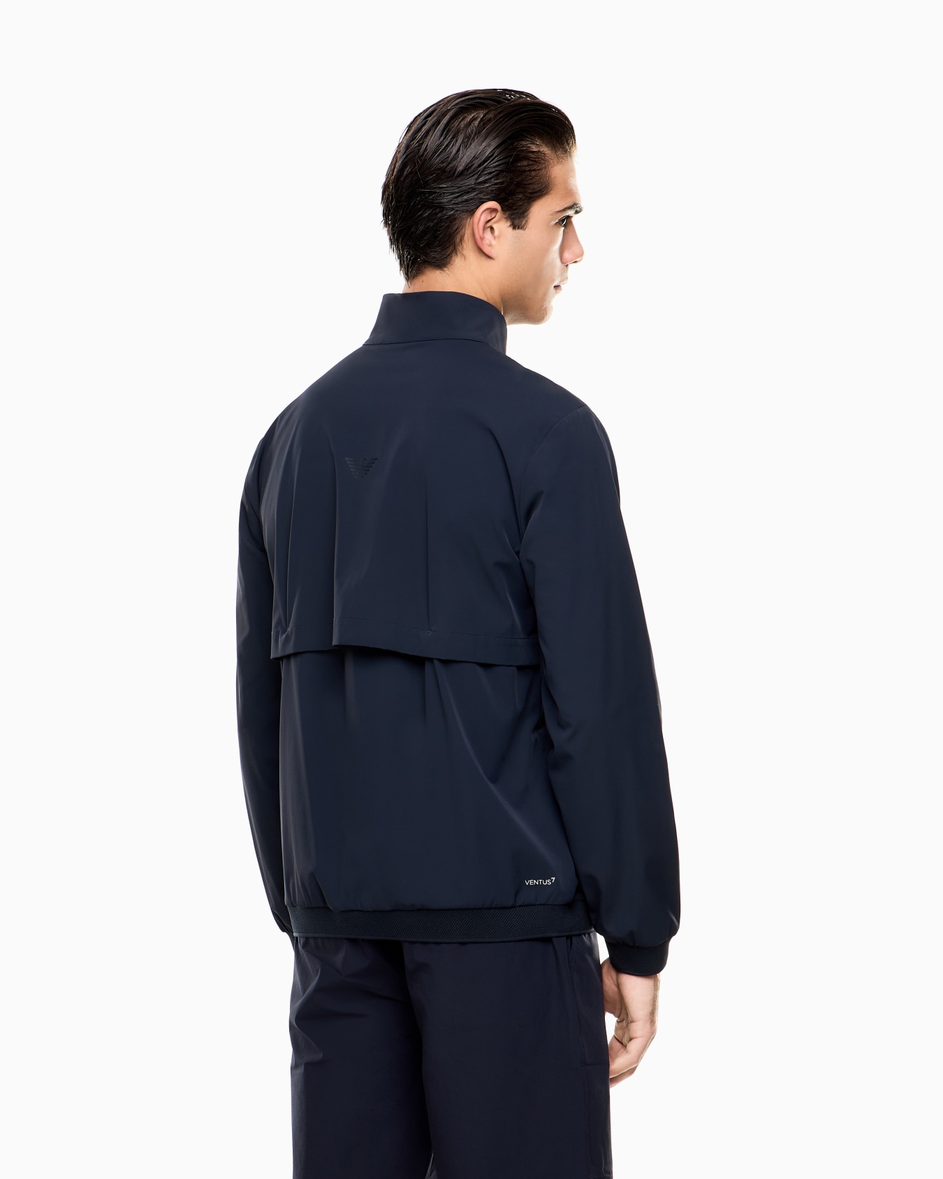 Technical Fabric Sweatshirt with Ribbed Details スライドする 2