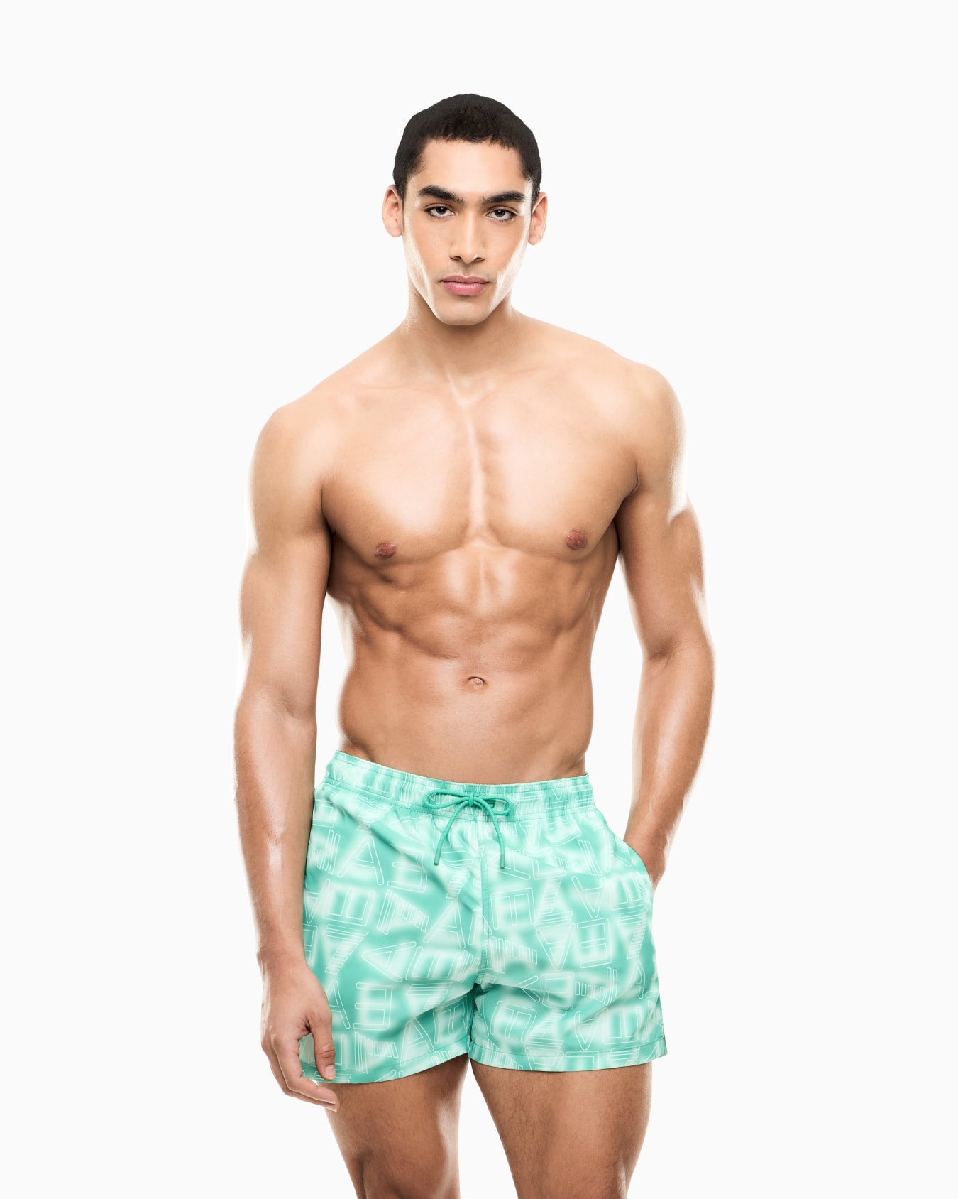 ASV Graphic Series 로고 프린트 트렁크 수영복 슬라이드 1