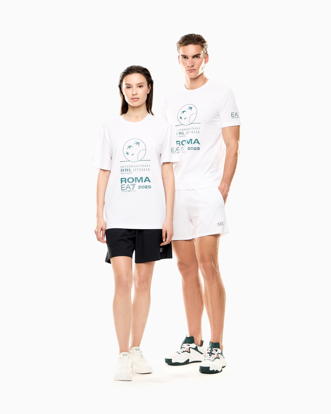 Italian Open stretch-cotton, crew-neck T-shirt with oversized print  Slide 1