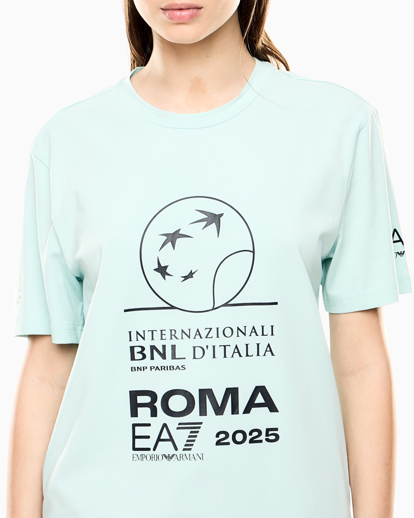 Italian Open stretch-cotton, crew-neck T-shirt with oversized print  Slide 5
