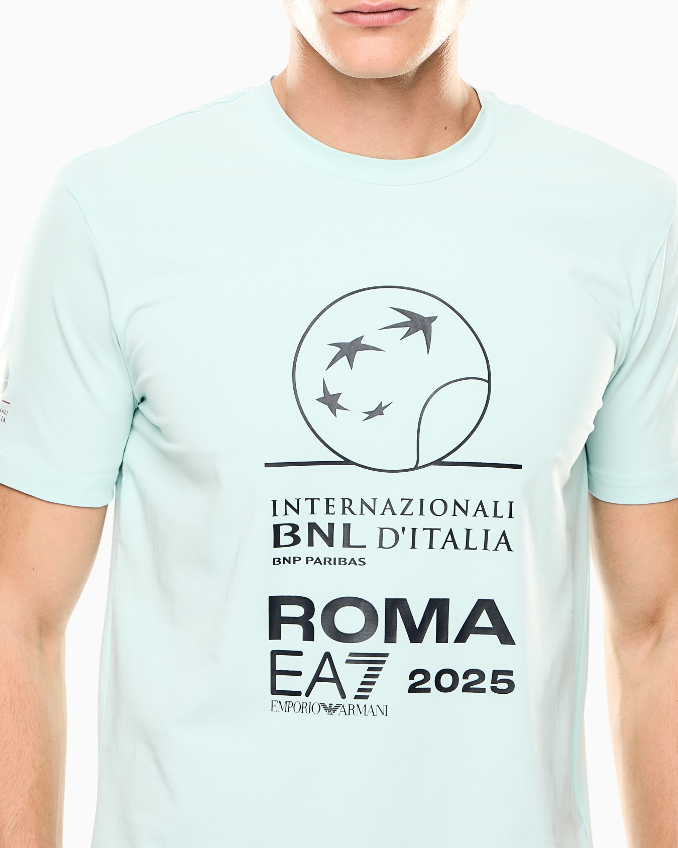 Italian Open stretch-cotton, crew-neck T-shirt with oversized print  Slide 6