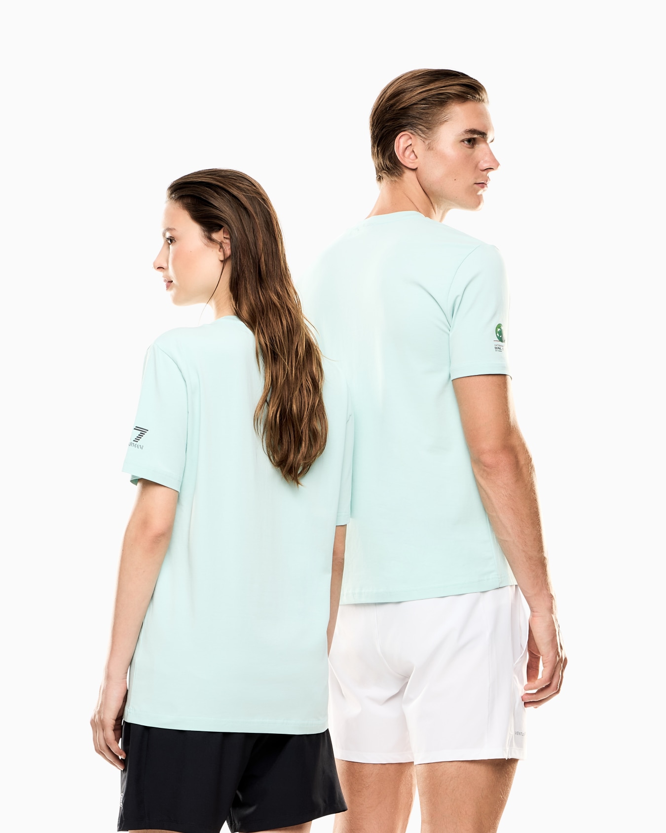 Italian Open stretch-cotton, crew-neck T-shirt with oversized print  Slide 2