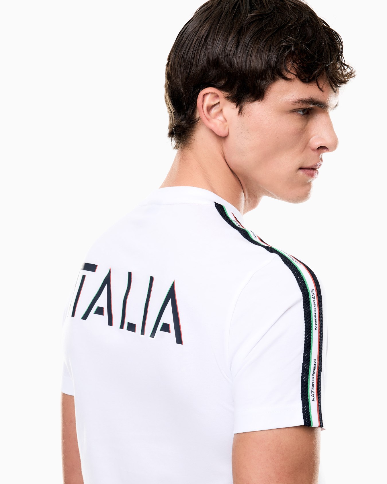 Camiseta de cuello redondo en punto de algodón Italian Spirit Diapositiva 7