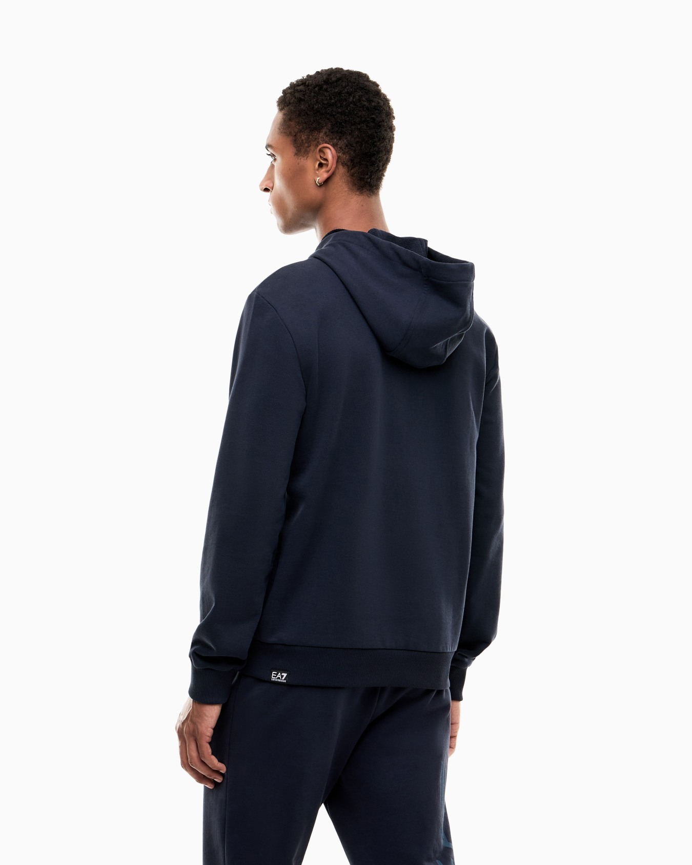 Regular fit hoodie Logo Series in cotton with ribbed details Slide 5