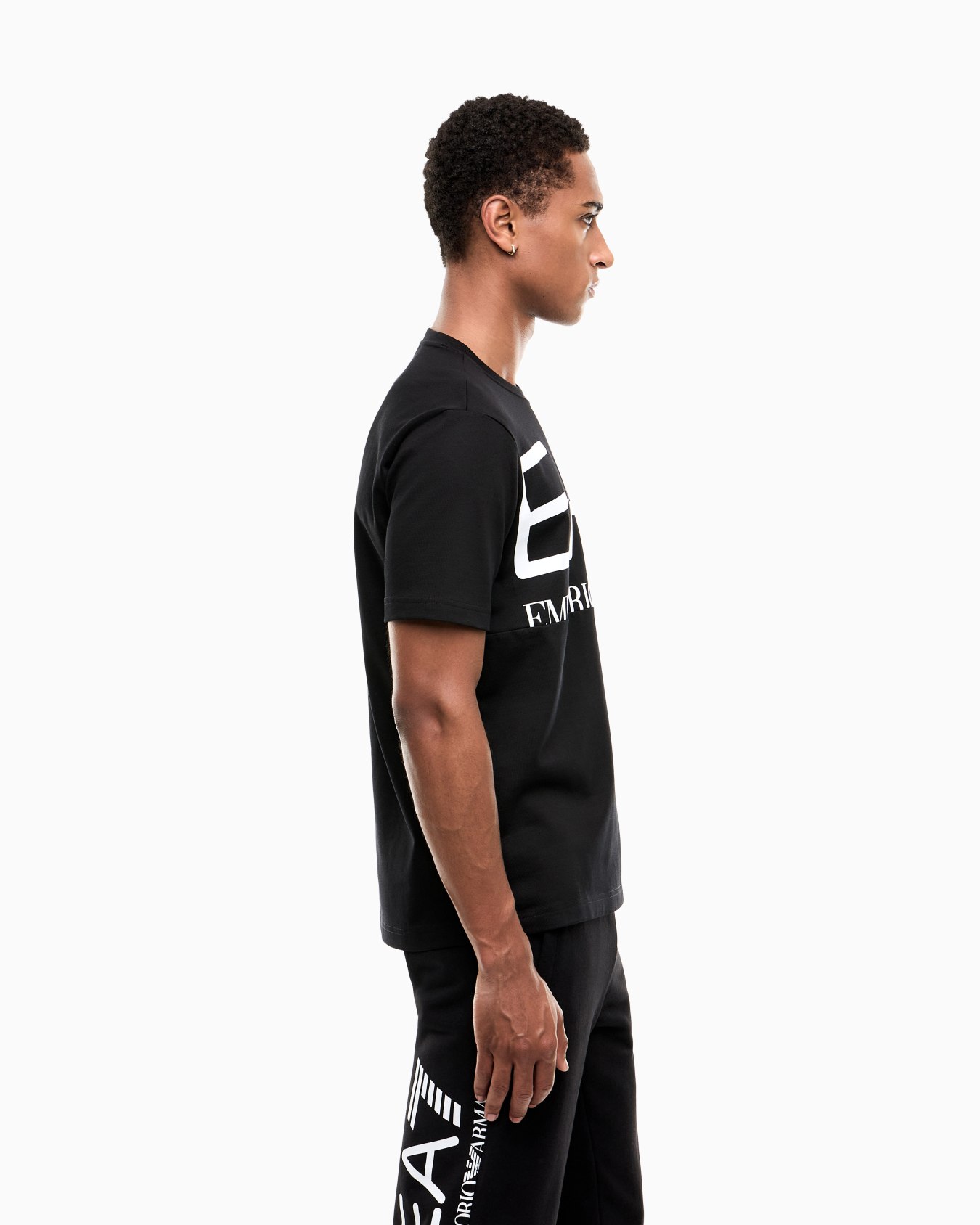 Slim-fit trousers Logo Series in cotton jersey with logo Slide 7