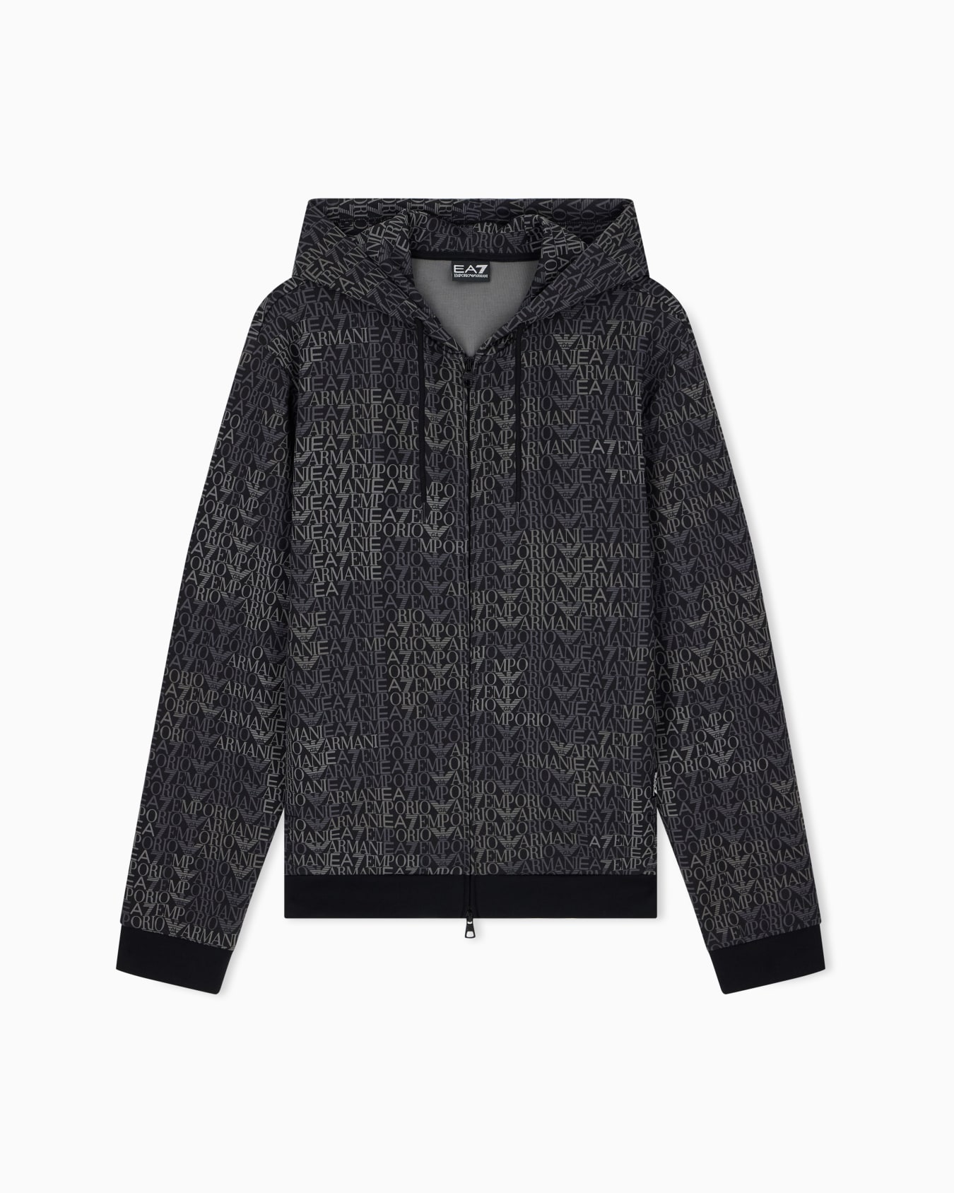 Zip hoodie Logo Series cotton blend jersey monogram Slide 0