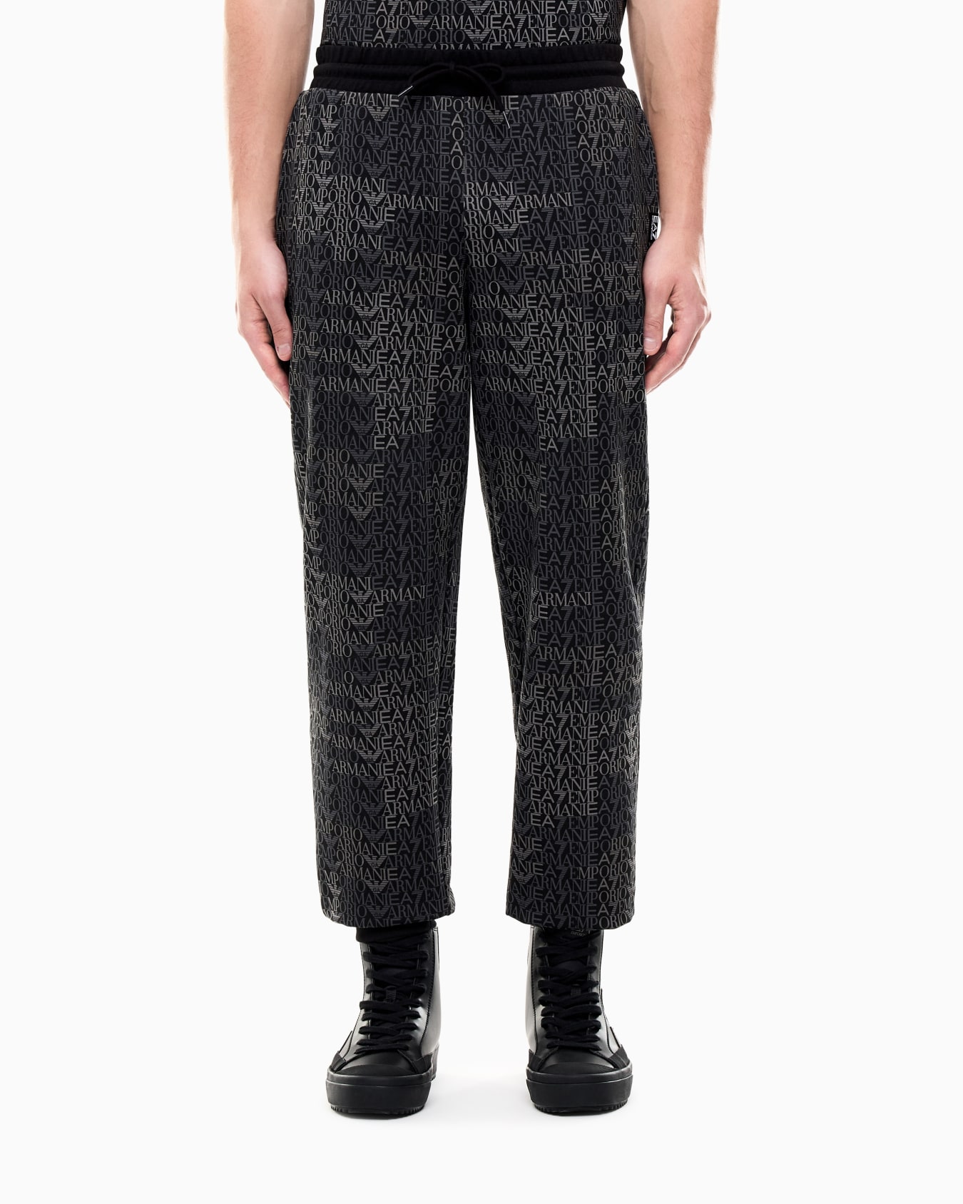 Regular fit pants Logo Series in cotton-blend jersey Slide 3