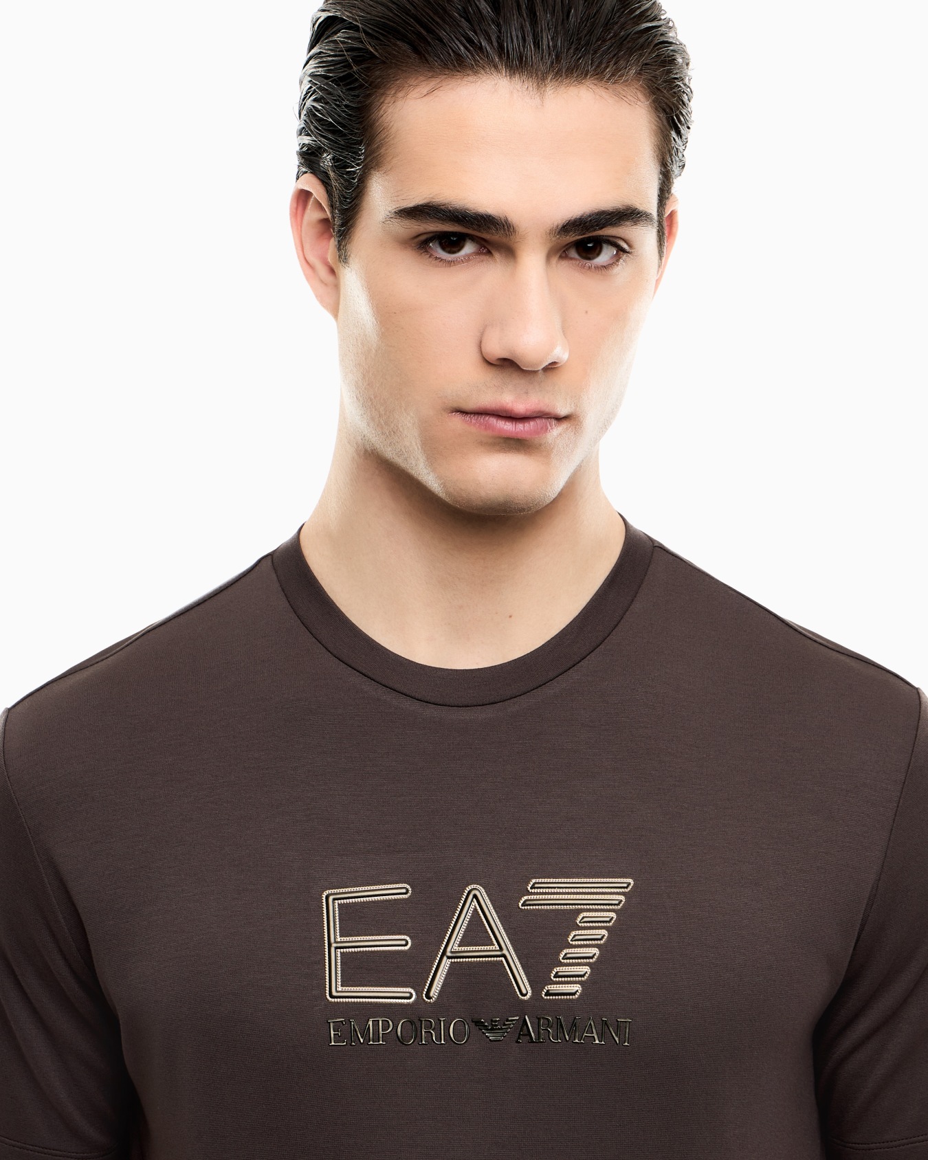 Regular fit t-shirt Premium Label in viscose with logo Slide 5