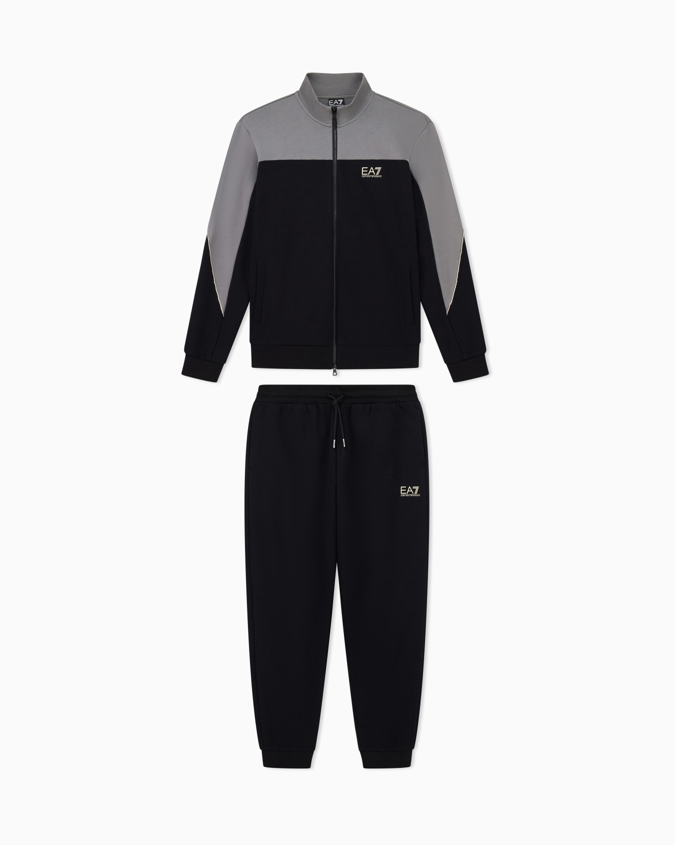 Tracksuit regular fit in cotton jersey with ribbed details Slide 0