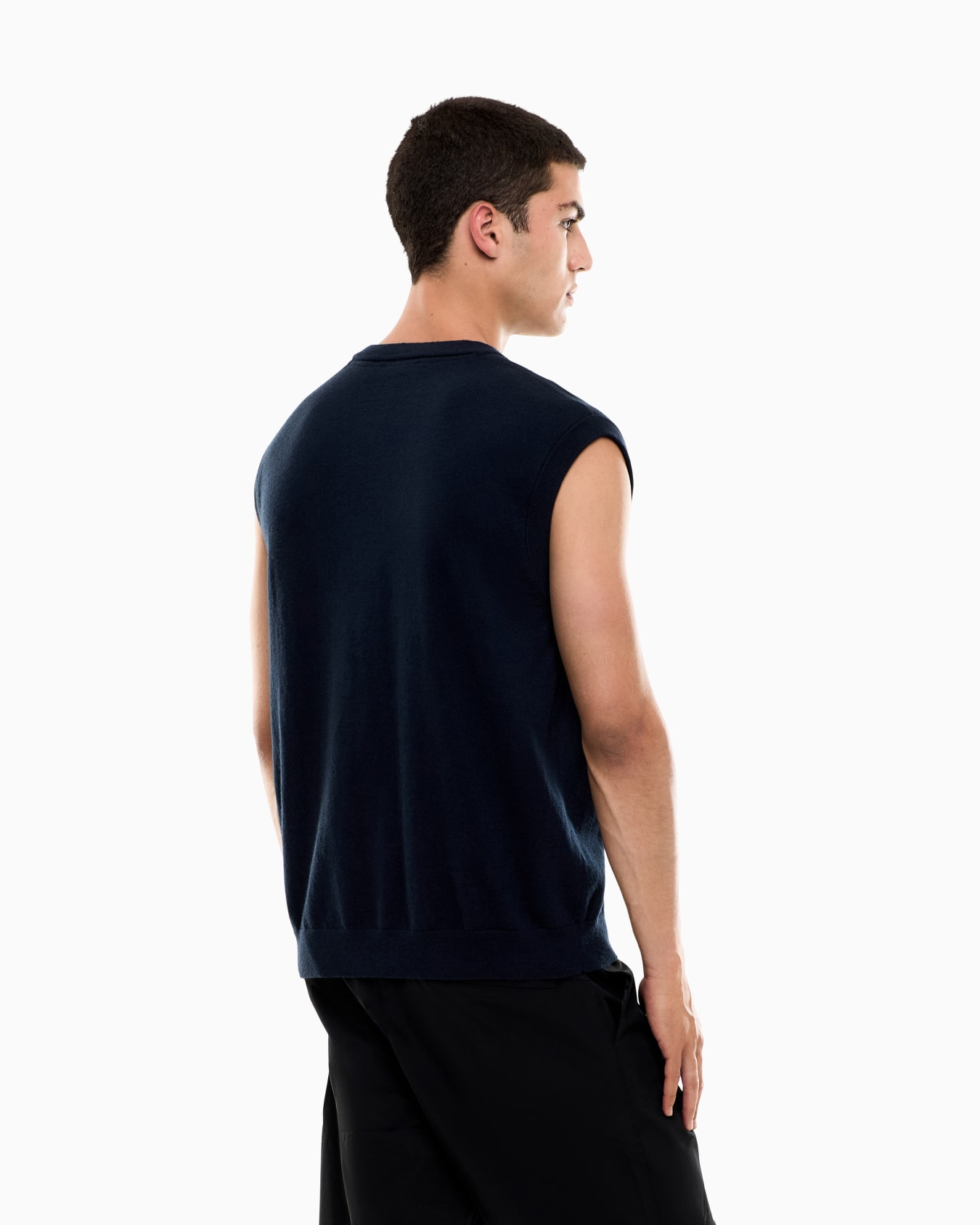 Knitted vest Golf Pro in cotton and virgin wool blend Slide 5