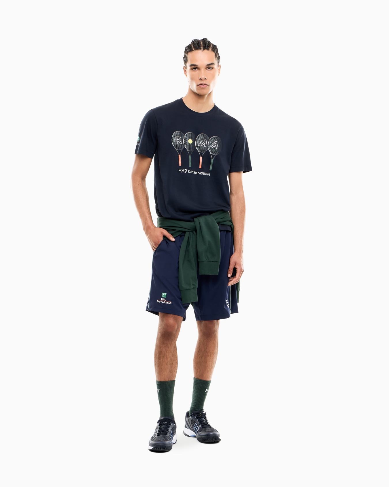 Camiseta de cuello redondo de algodón con estampado Masters de Roma (Internazionali BNL d'Italia) Diapositiva 1