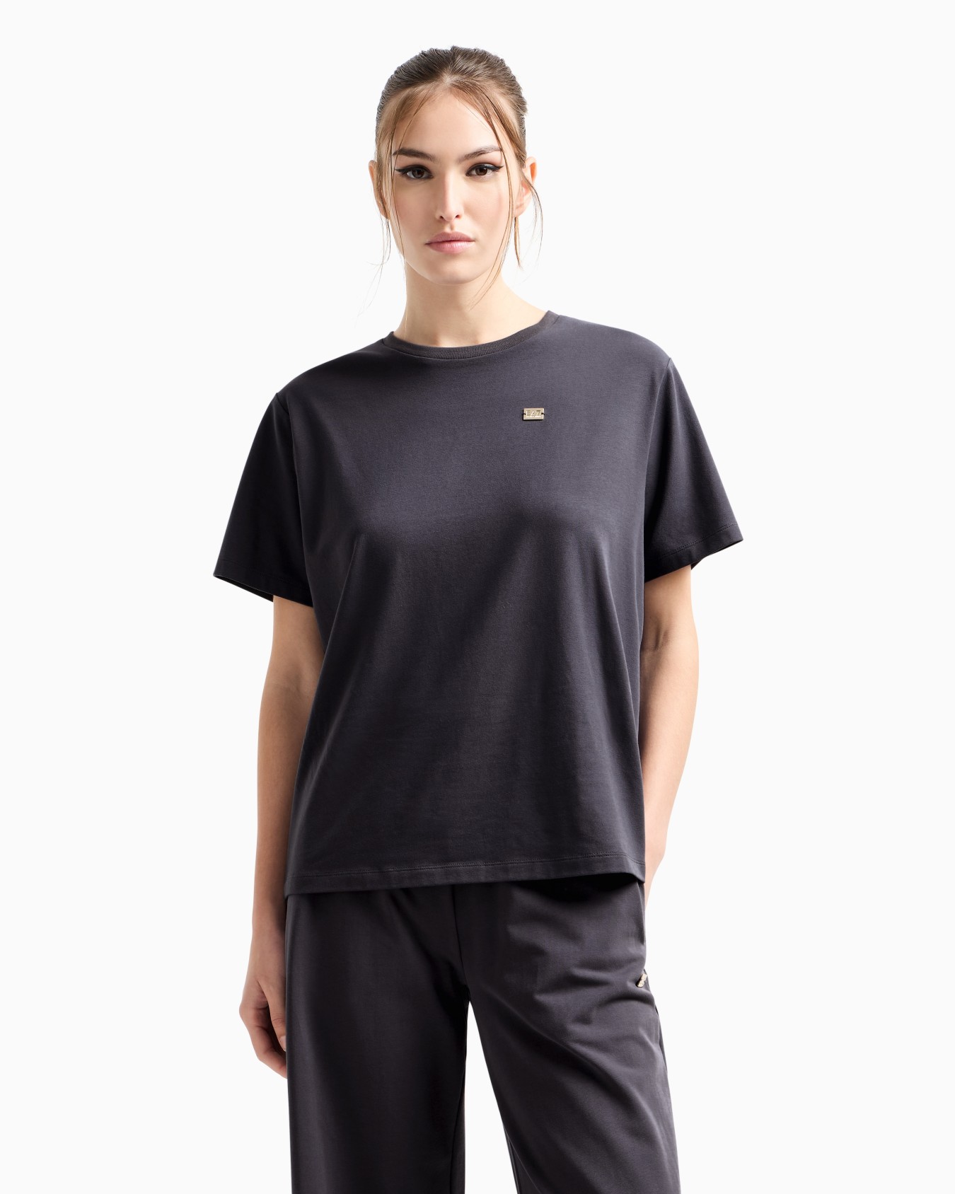 Core Lady stretch cotton jersey crew-neck T-shirt Slide 3