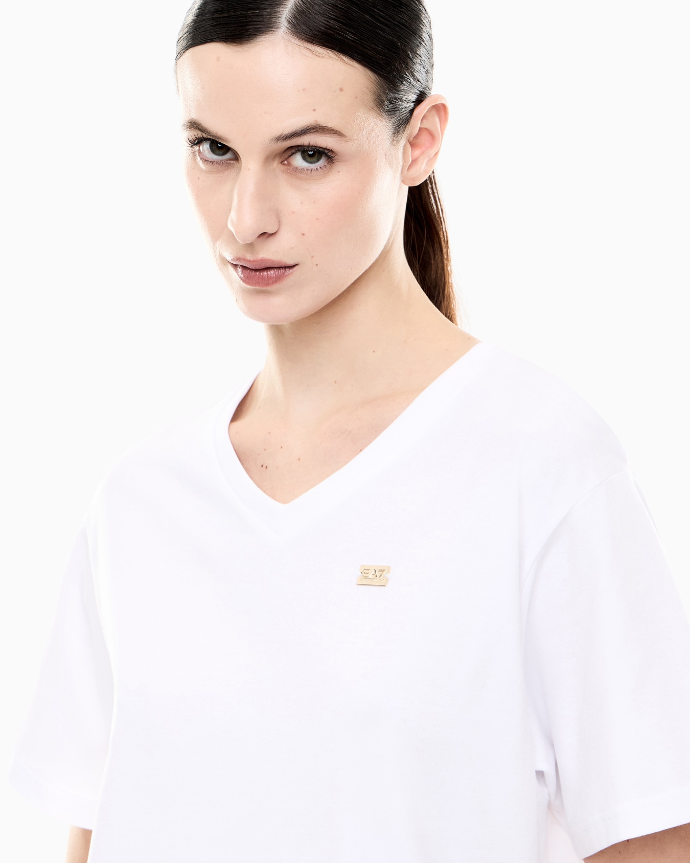 <オンライン限定>Core Lady VネックTシャツ ストレッチコットンジャージー スライドする 5