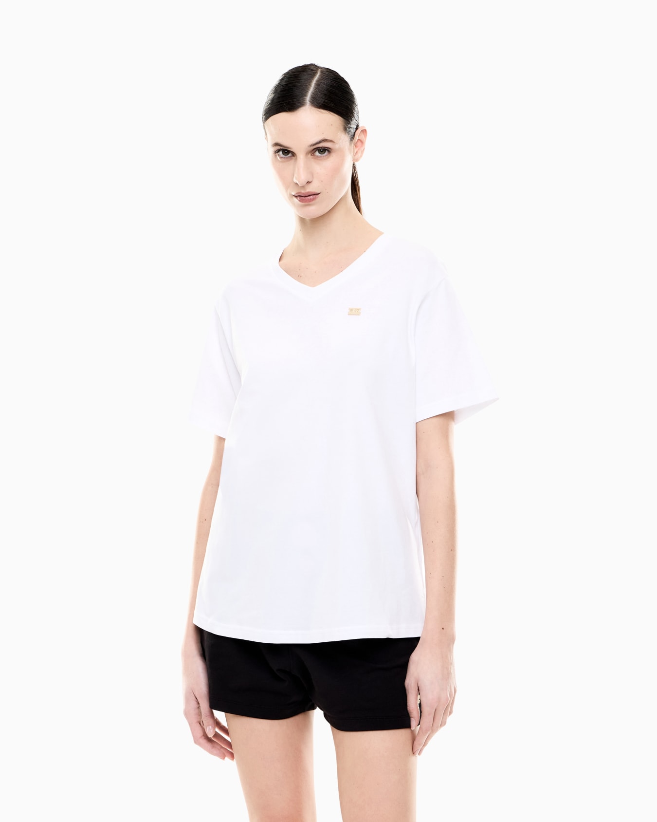 <オンライン限定>Core Lady VネックTシャツ ストレッチコットンジャージー スライドする 3