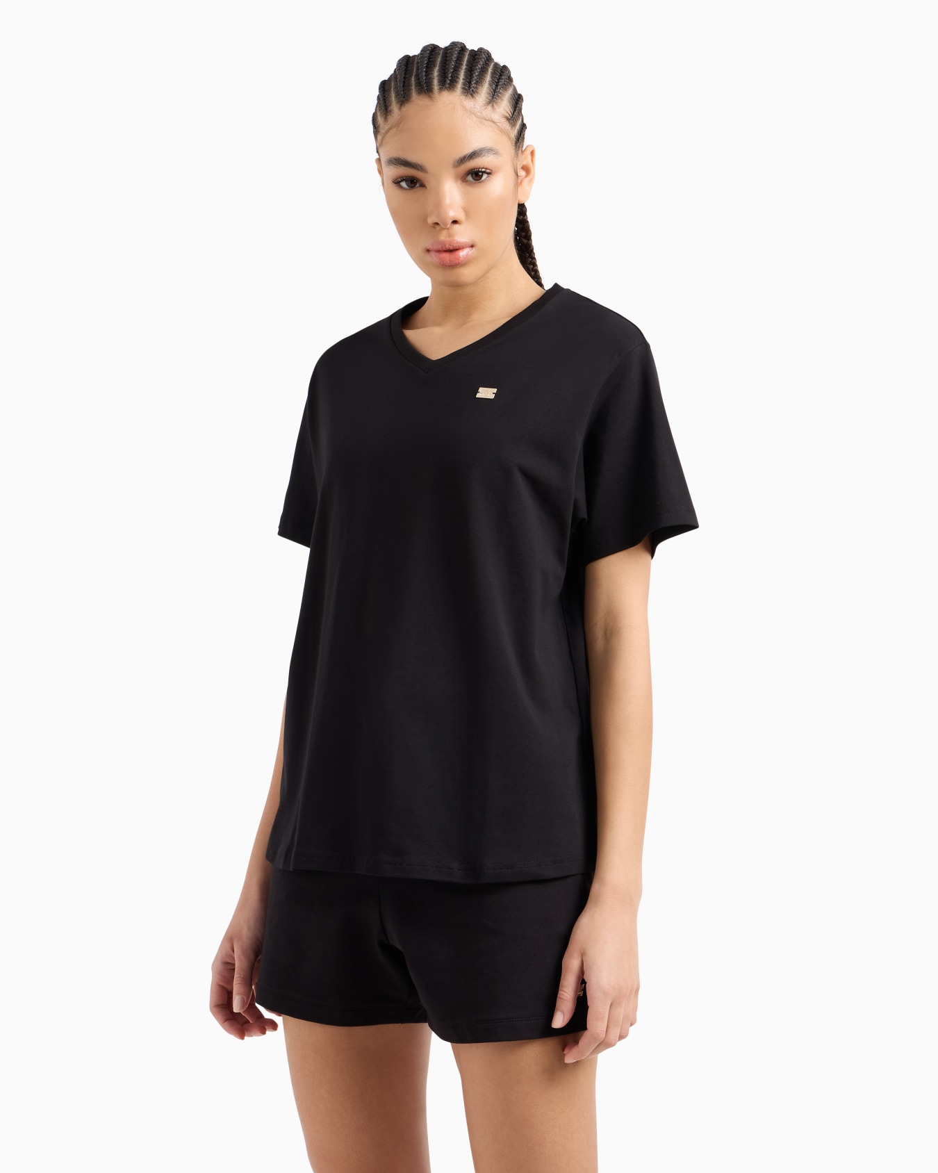 <オンライン限定>Core Lady VネックTシャツ ストレッチコットンジャージー スライドする 3