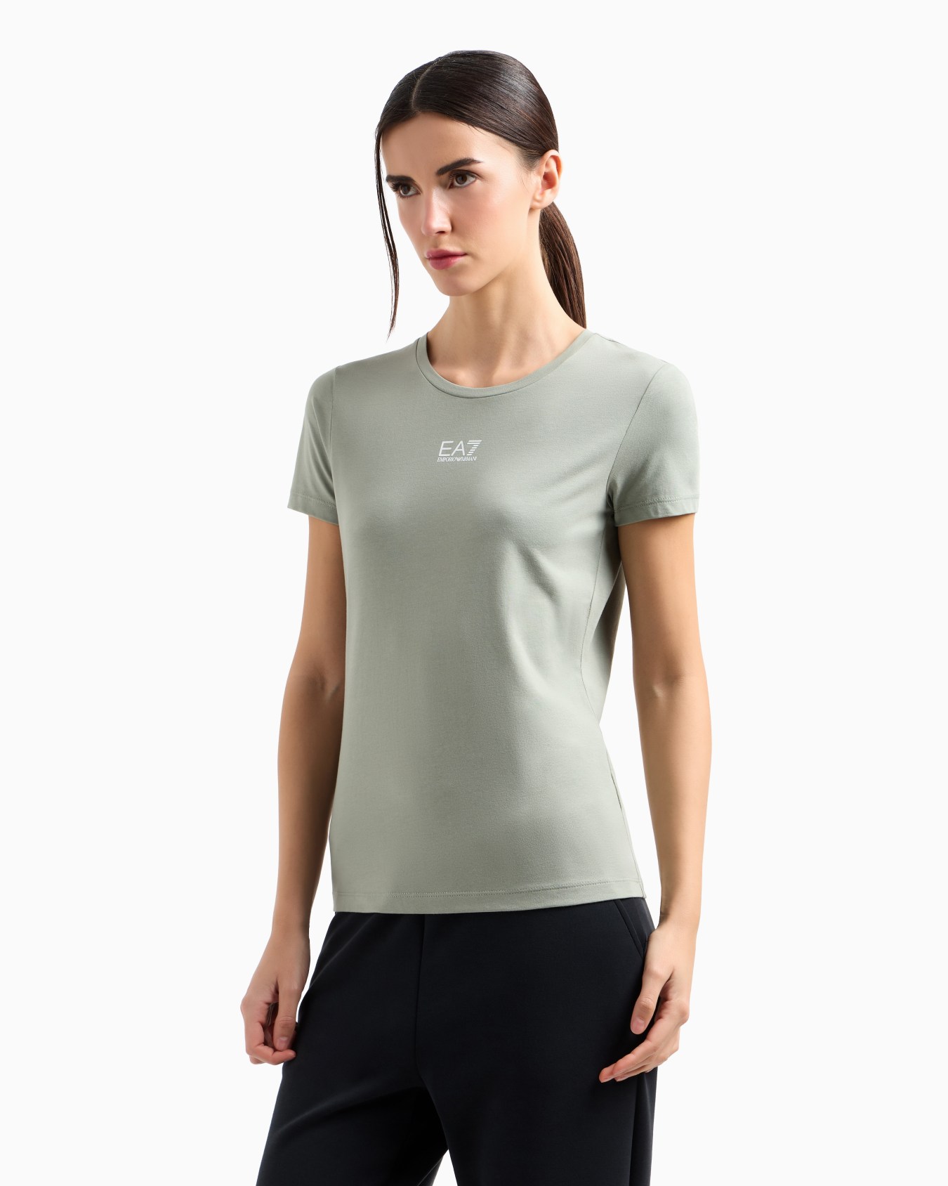 Logo Series stretch cotton and modal T-shirt Slide 3