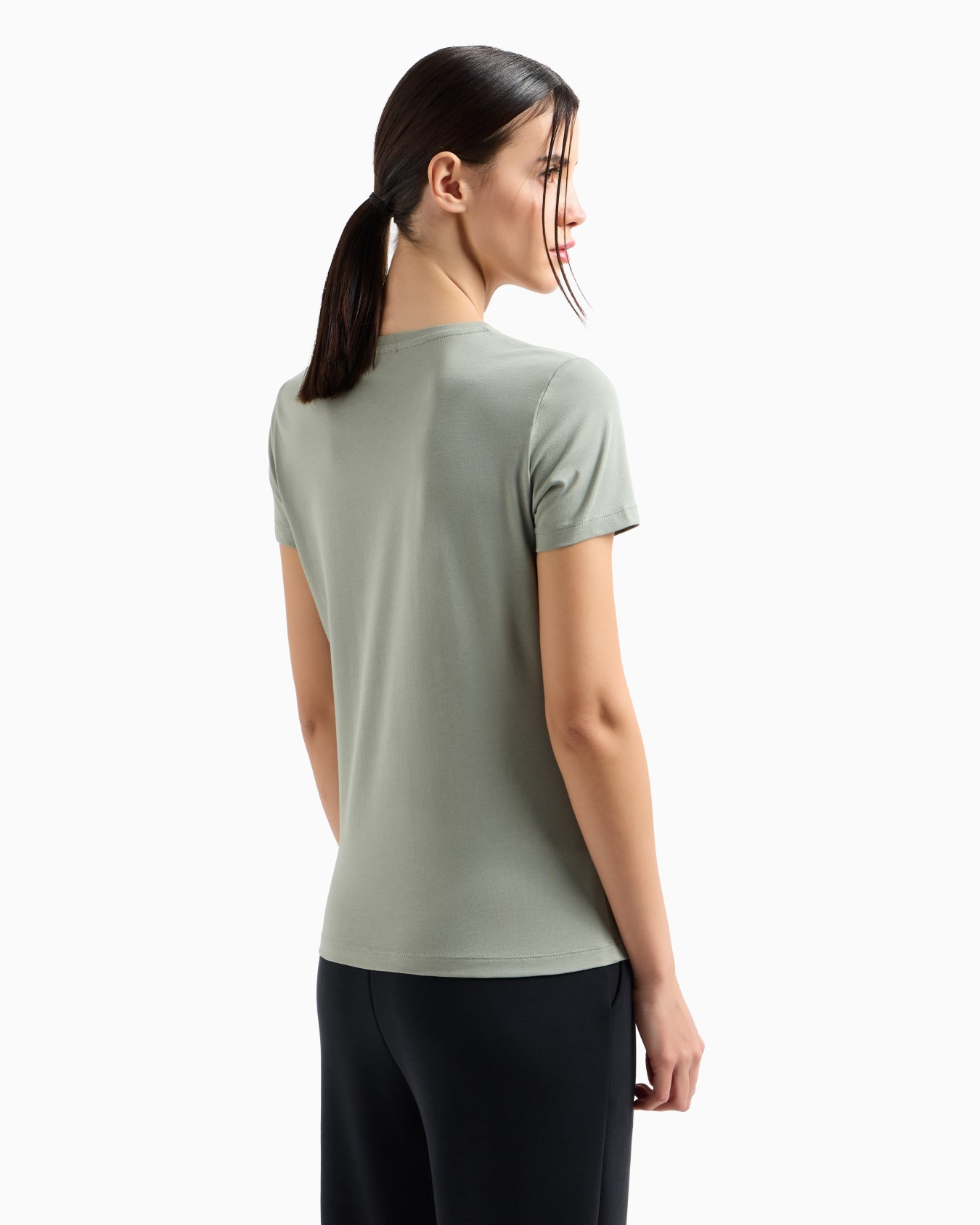 Logo Series stretch cotton and modal T-shirt Slide 2