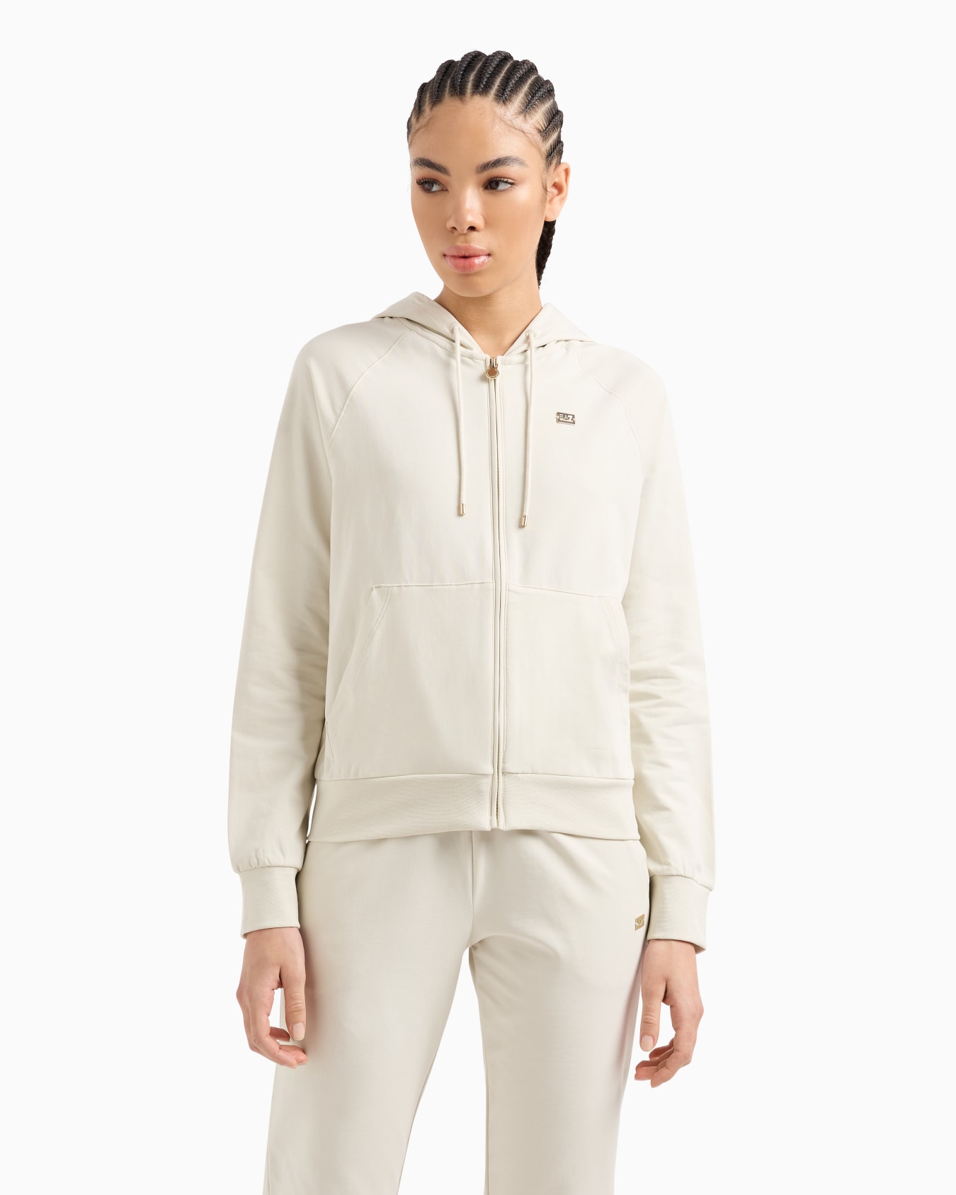 Stretch-cotton hooded Core Lady sweatshirt Slide 3