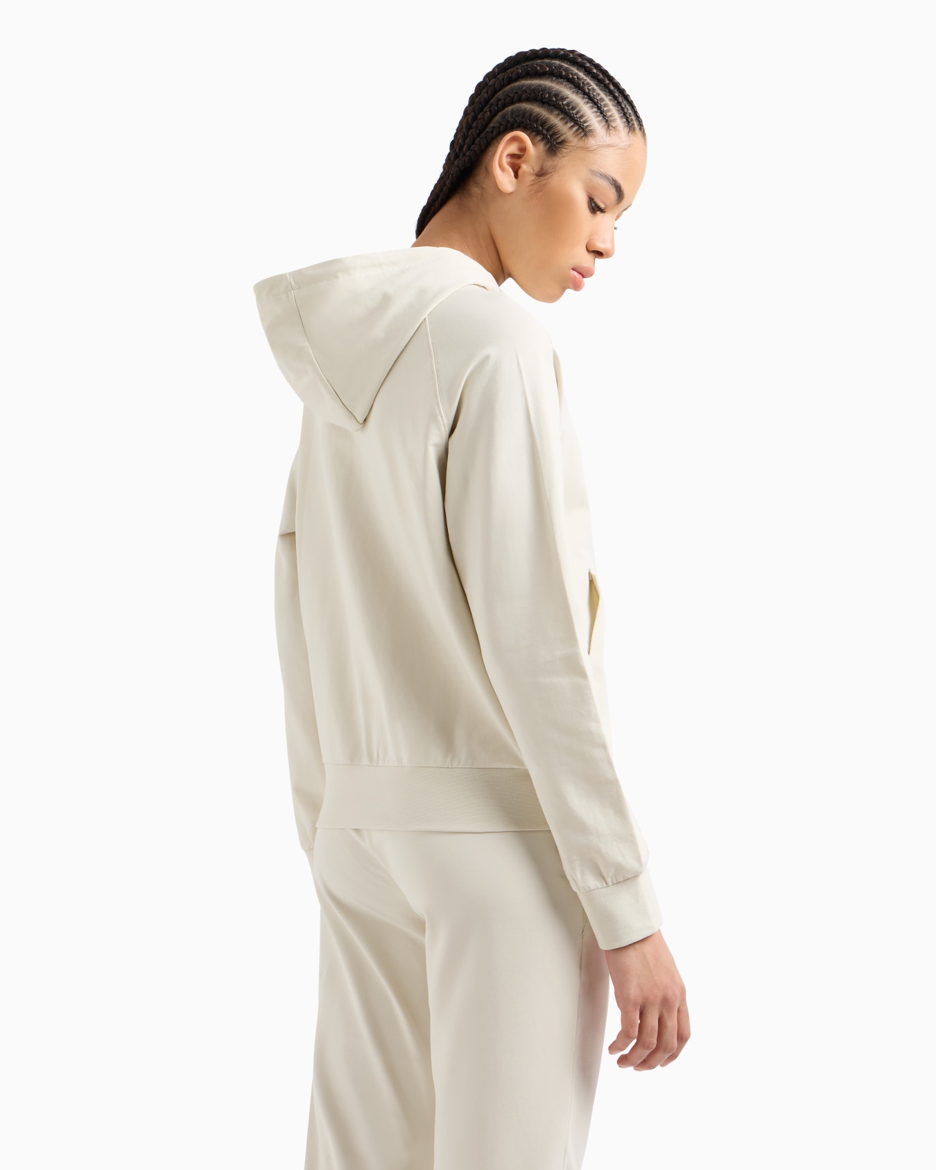 Stretch-cotton hooded Core Lady sweatshirt Slide 2