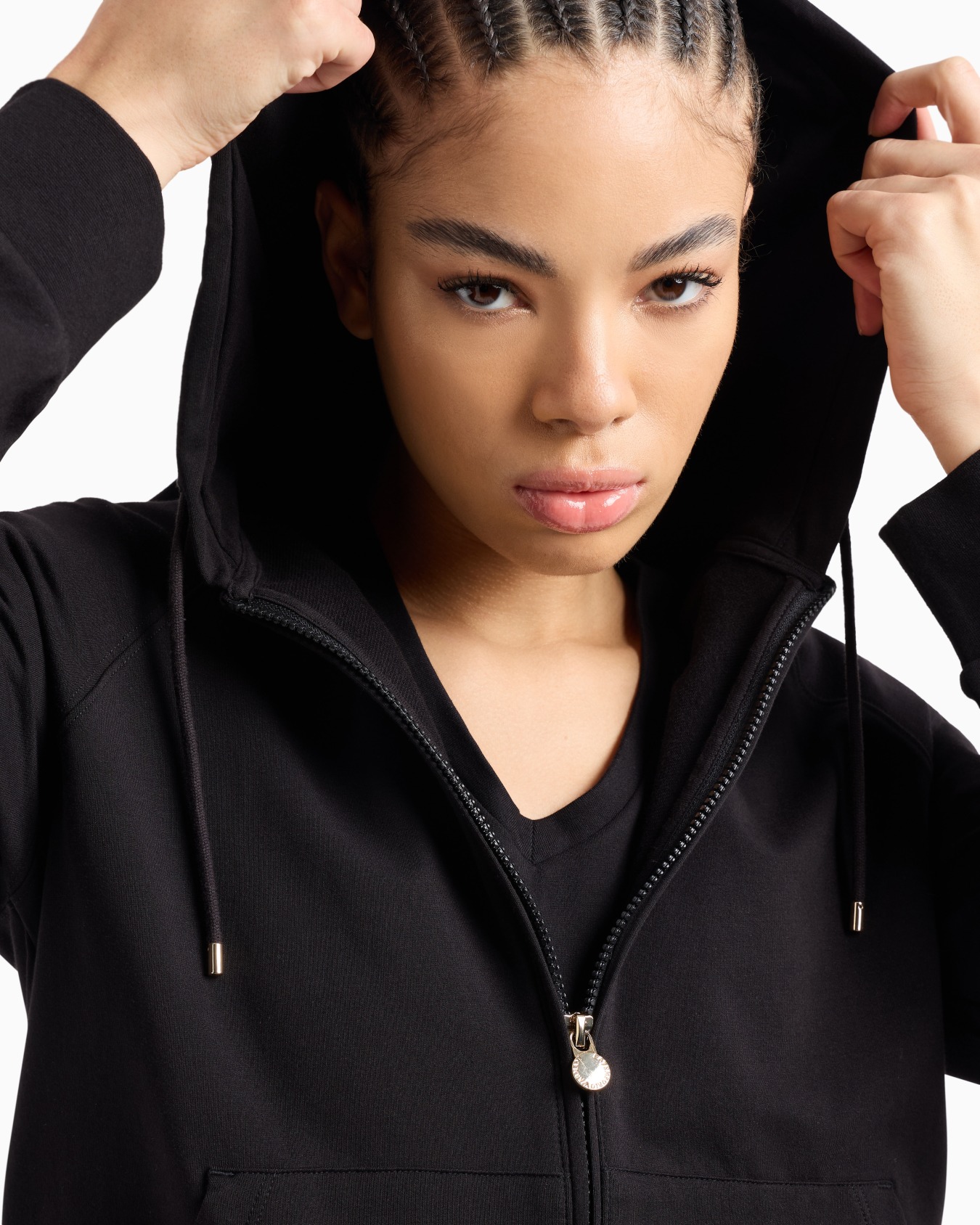 Stretch-cotton hooded Core Lady sweatshirt Slide 4