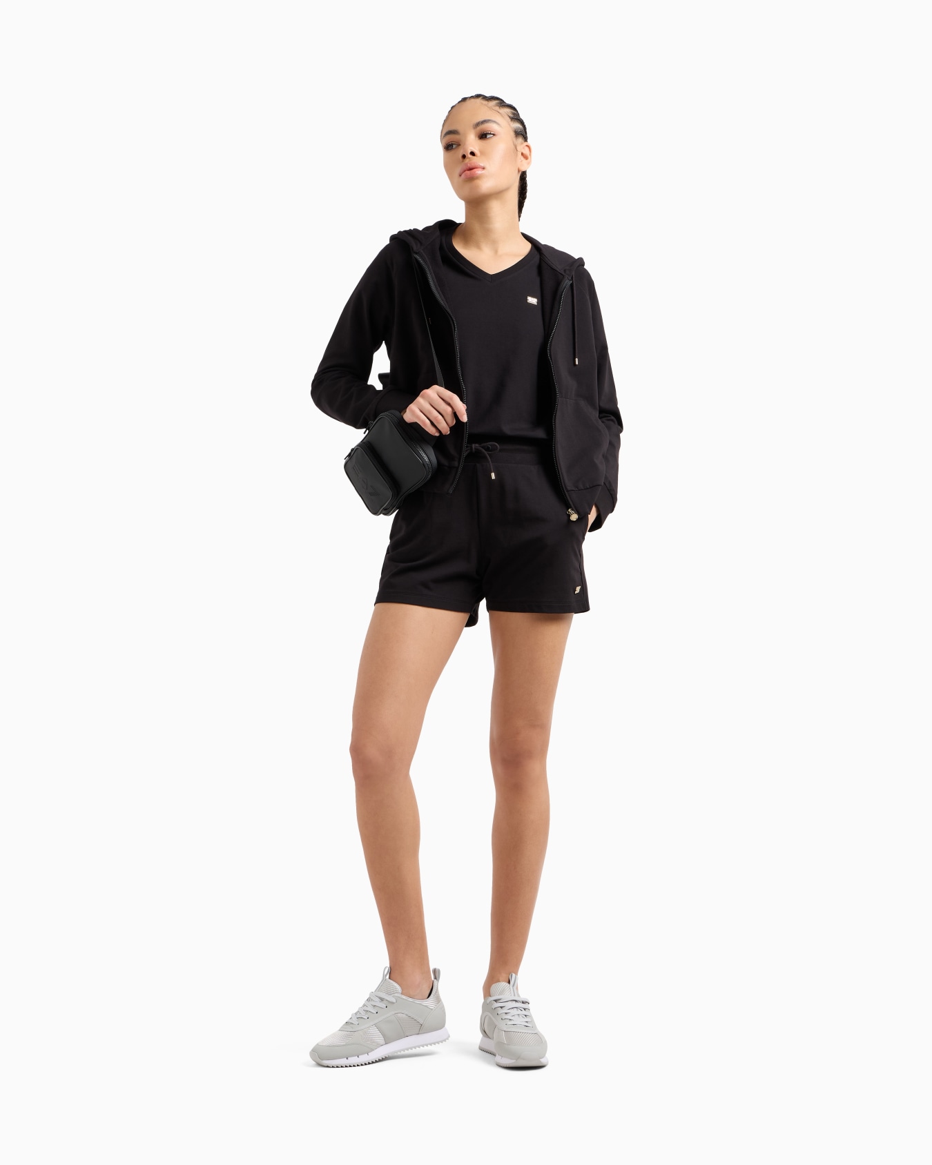 Stretch-cotton hooded Core Lady sweatshirt Slide 1