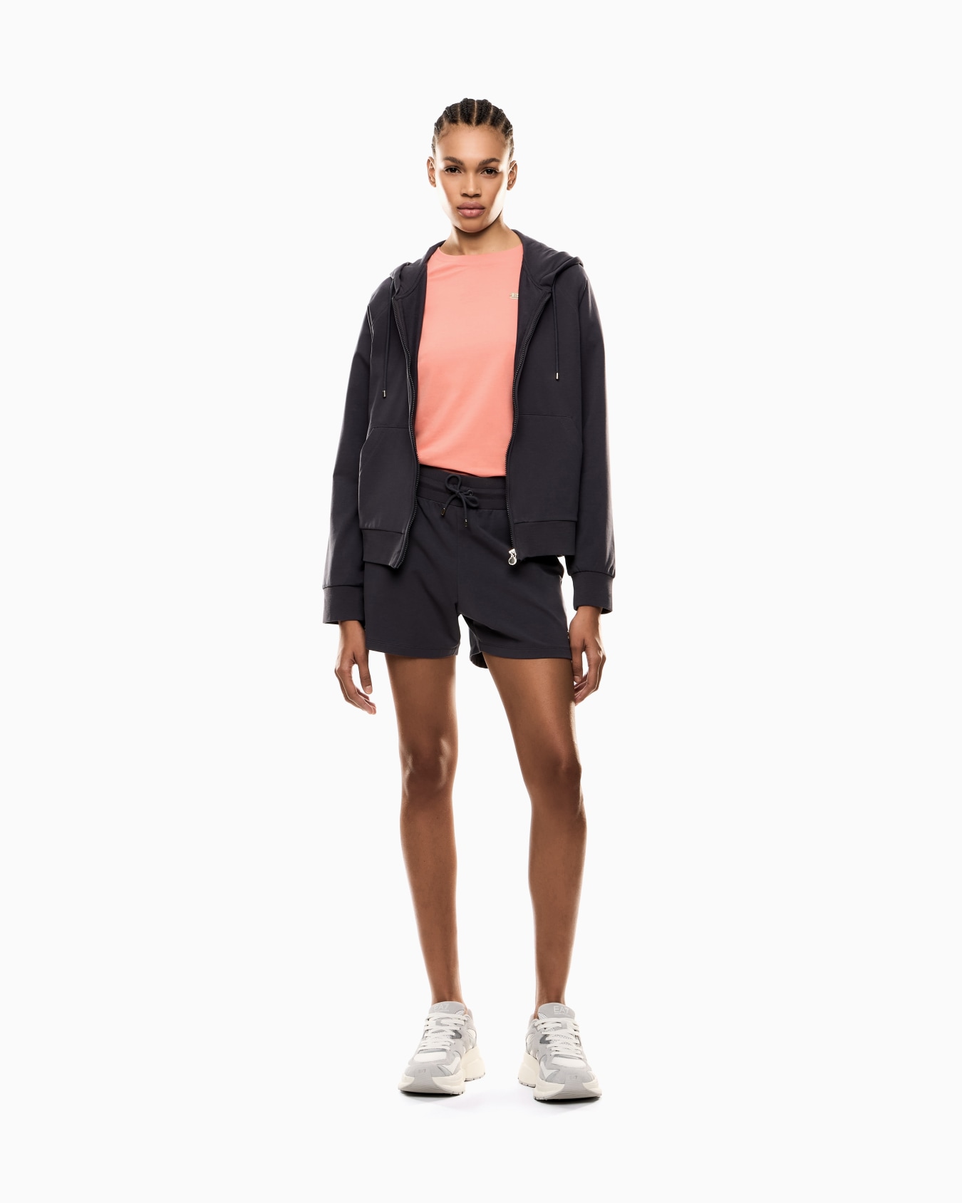 Core Lady stretch cotton-jersey fleece shorts Slide 1