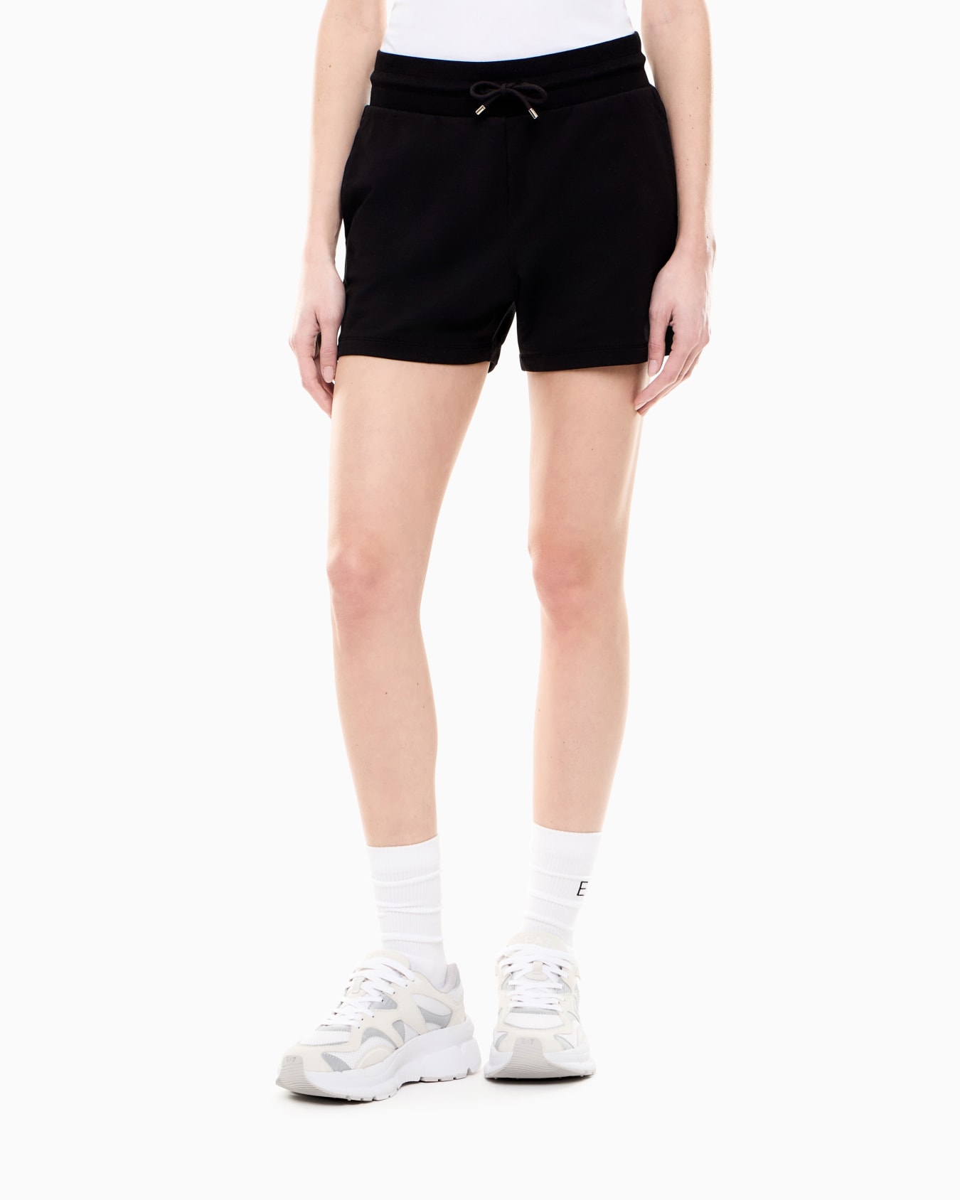 Core Lady stretch cotton-jersey fleece shorts Slide 3