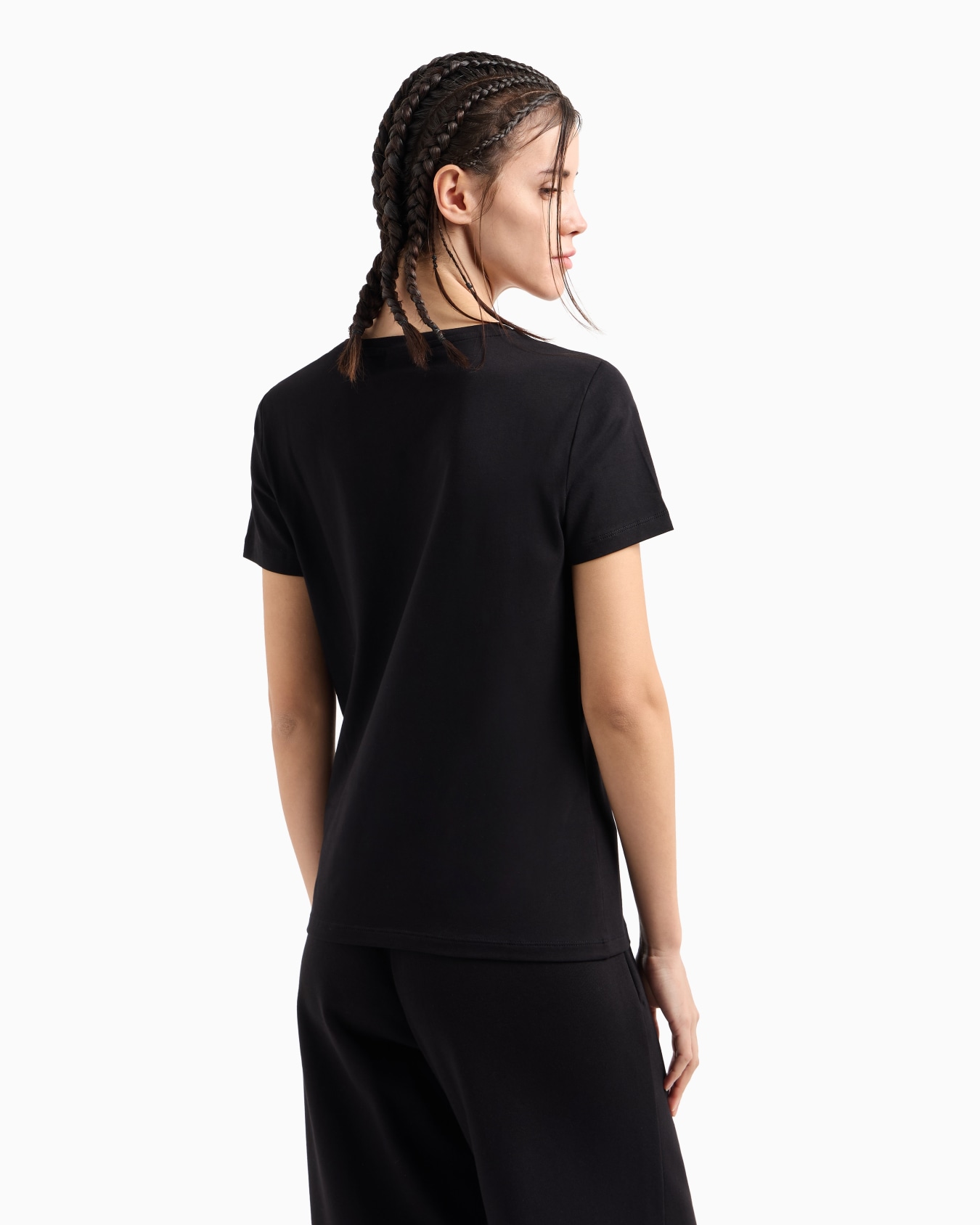 Camiseta Logo Series de punto de algodón elástico Diapositiva 2