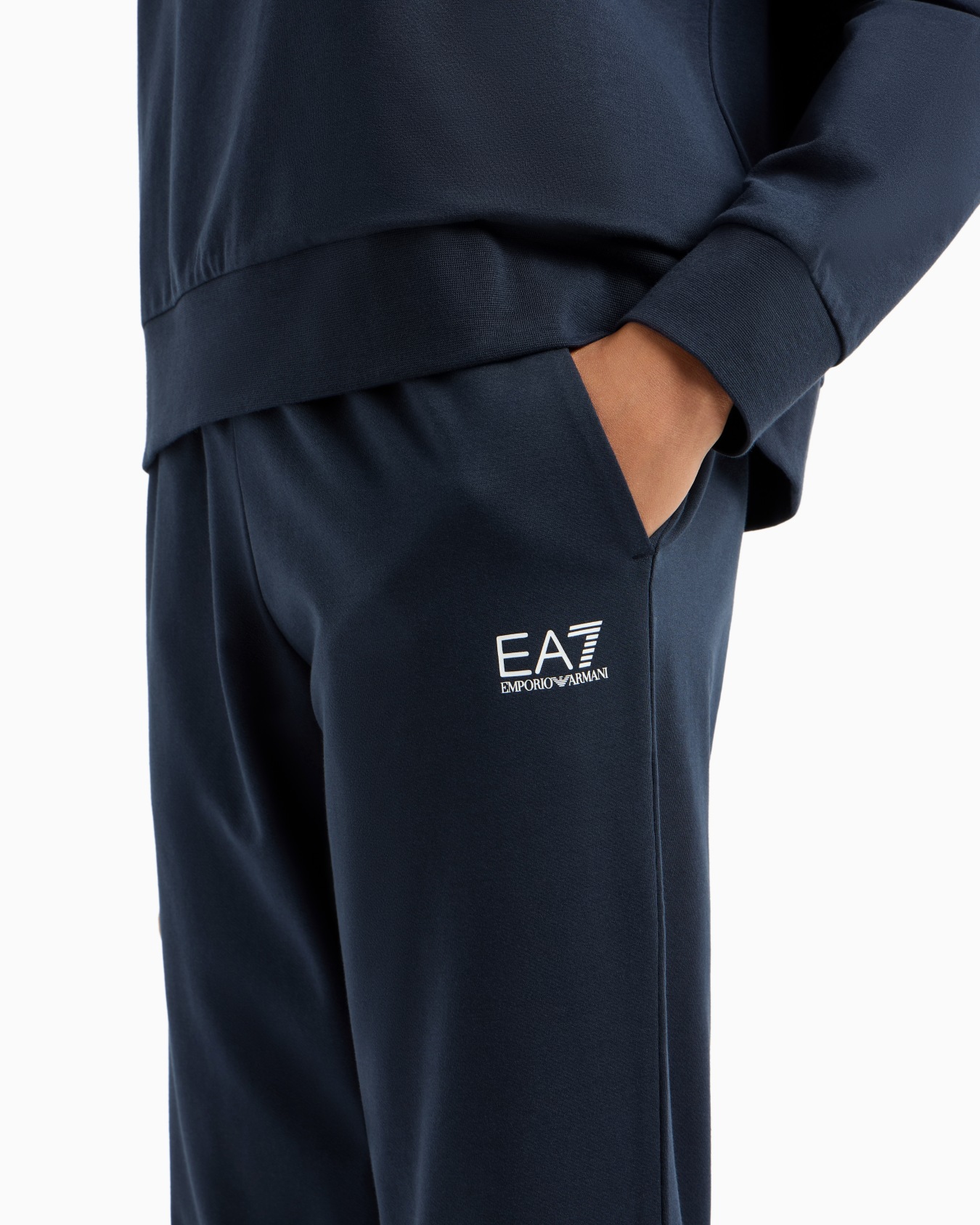 Survêtement en coton stretch avec logo Diapositive 4