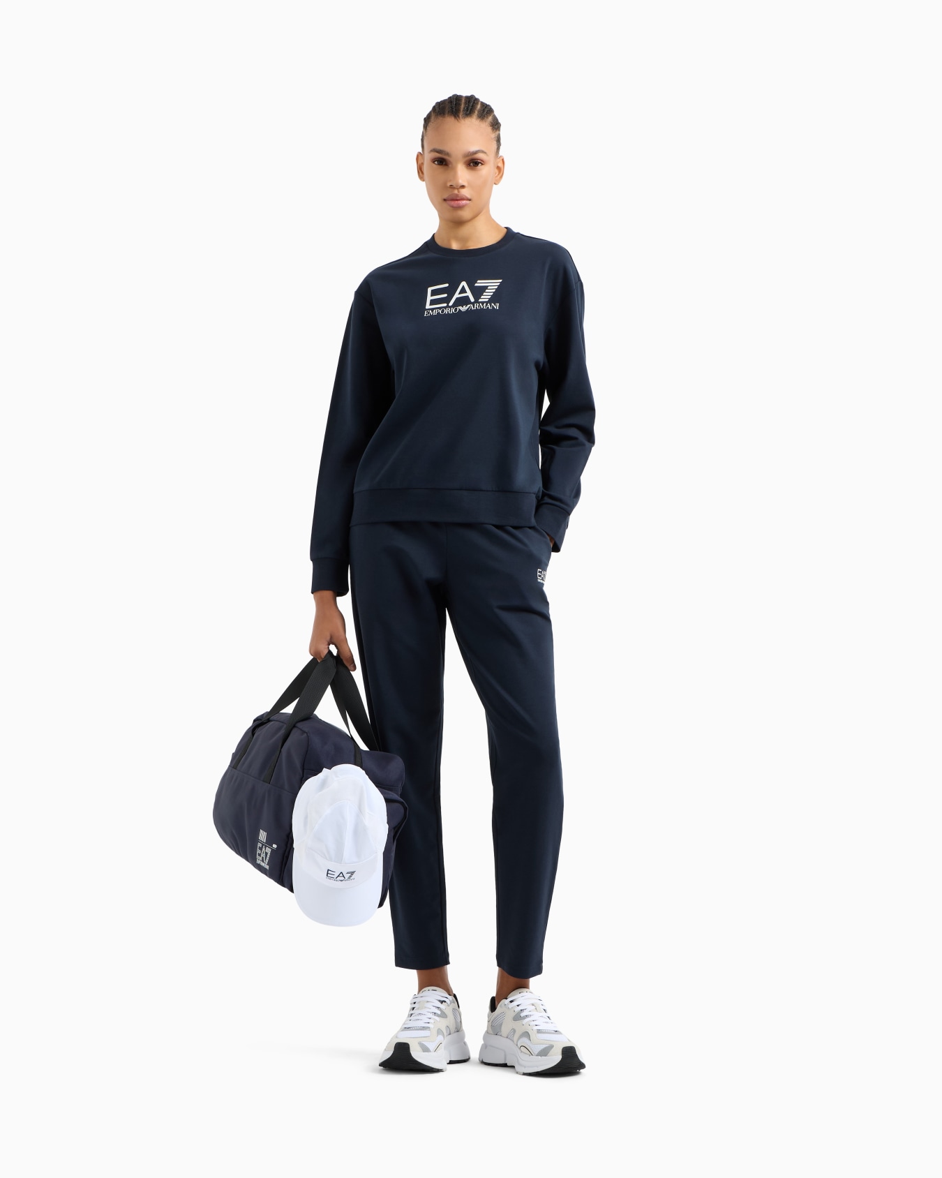 Survêtement en coton stretch avec logo Diapositive 1
