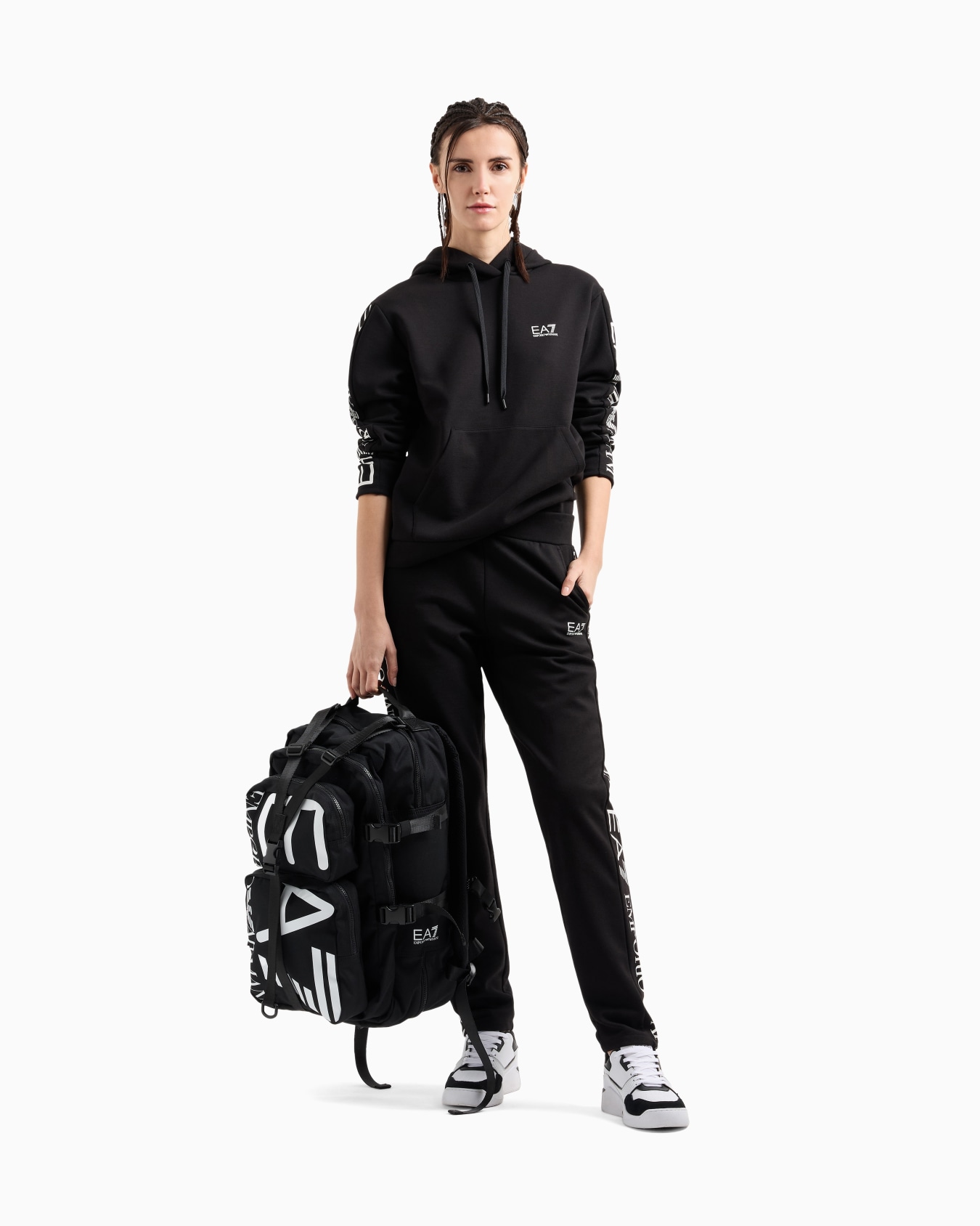Survêtement en jersey de coton stretch avec logo Diapositive 1