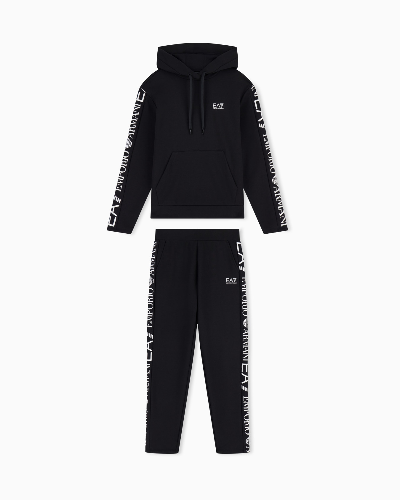 Stretch cotton-jersey tracksuit with logo Slide 0