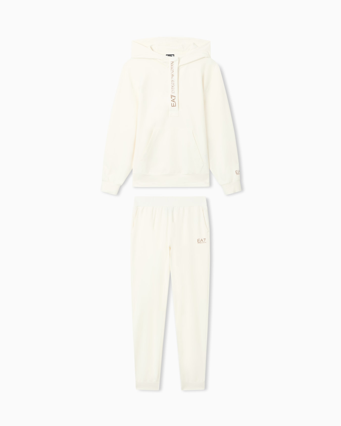 Stretch cotton jersey hooded tracksuit Slide 0