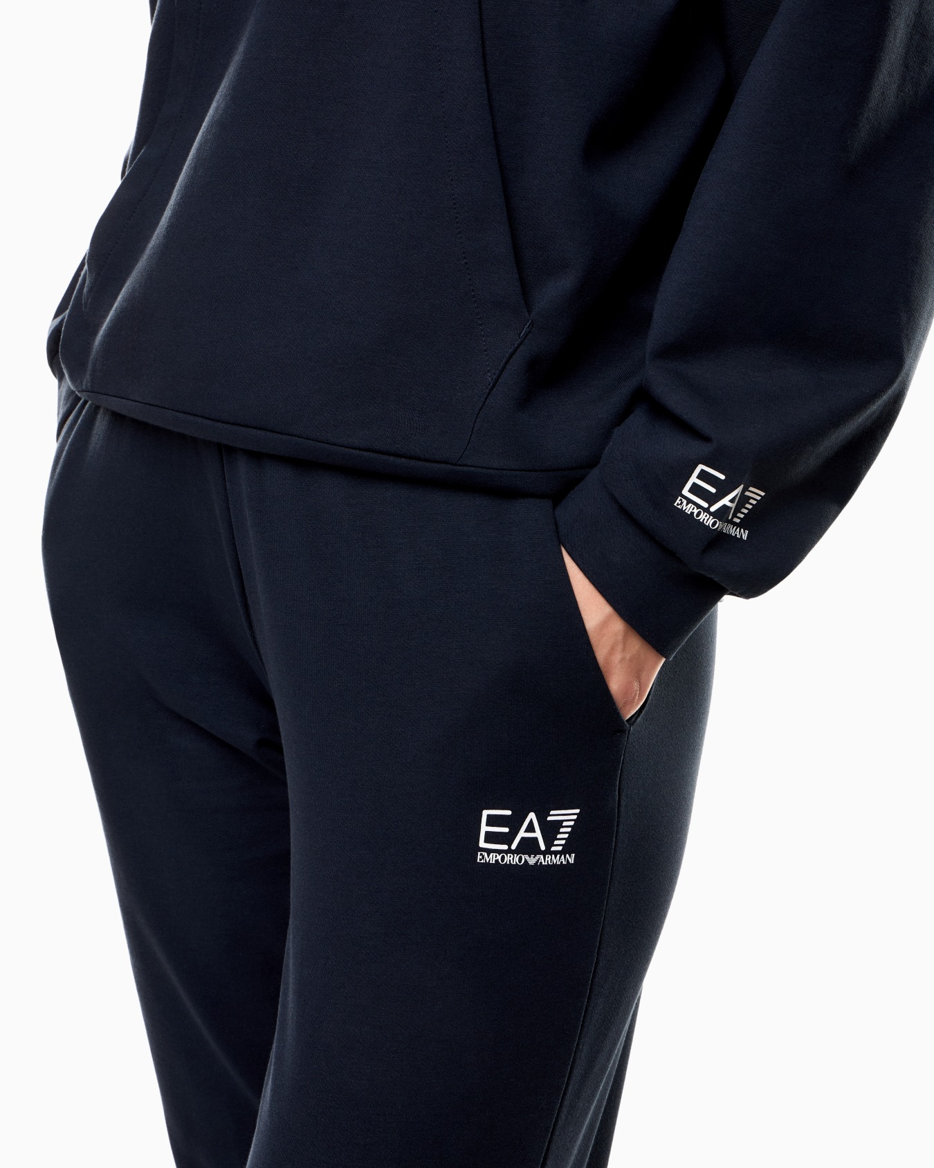 Stretch cotton jersey hooded tracksuit Slide 5