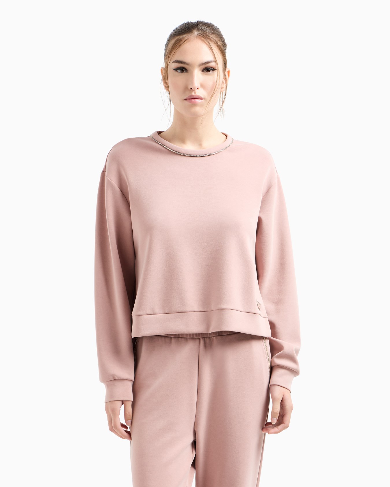 Precious stretch modal-blend crew-neck sweatshirt Slide 3