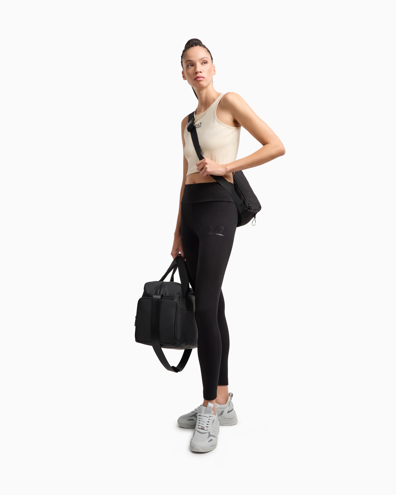 Legging Logo Series avec logo EA7 en strass Diapositive 1