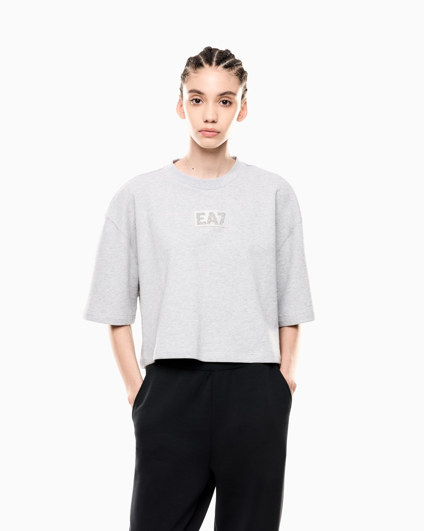 Logo Series cotton-blend cropped T-shirt Slide 3