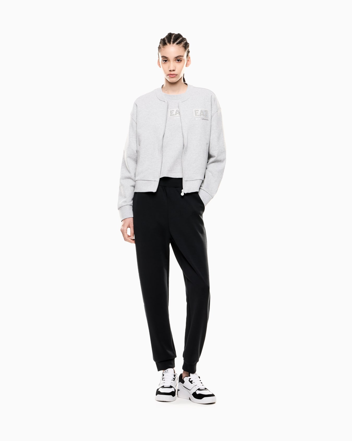 Logo Series stretch-cotton crew-neck sweatshirt Slide 1